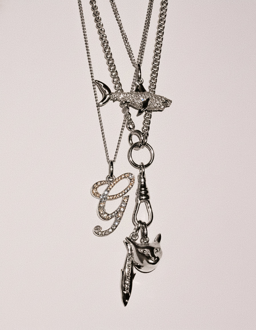 Cat Charm Necklace - Sterling Silver