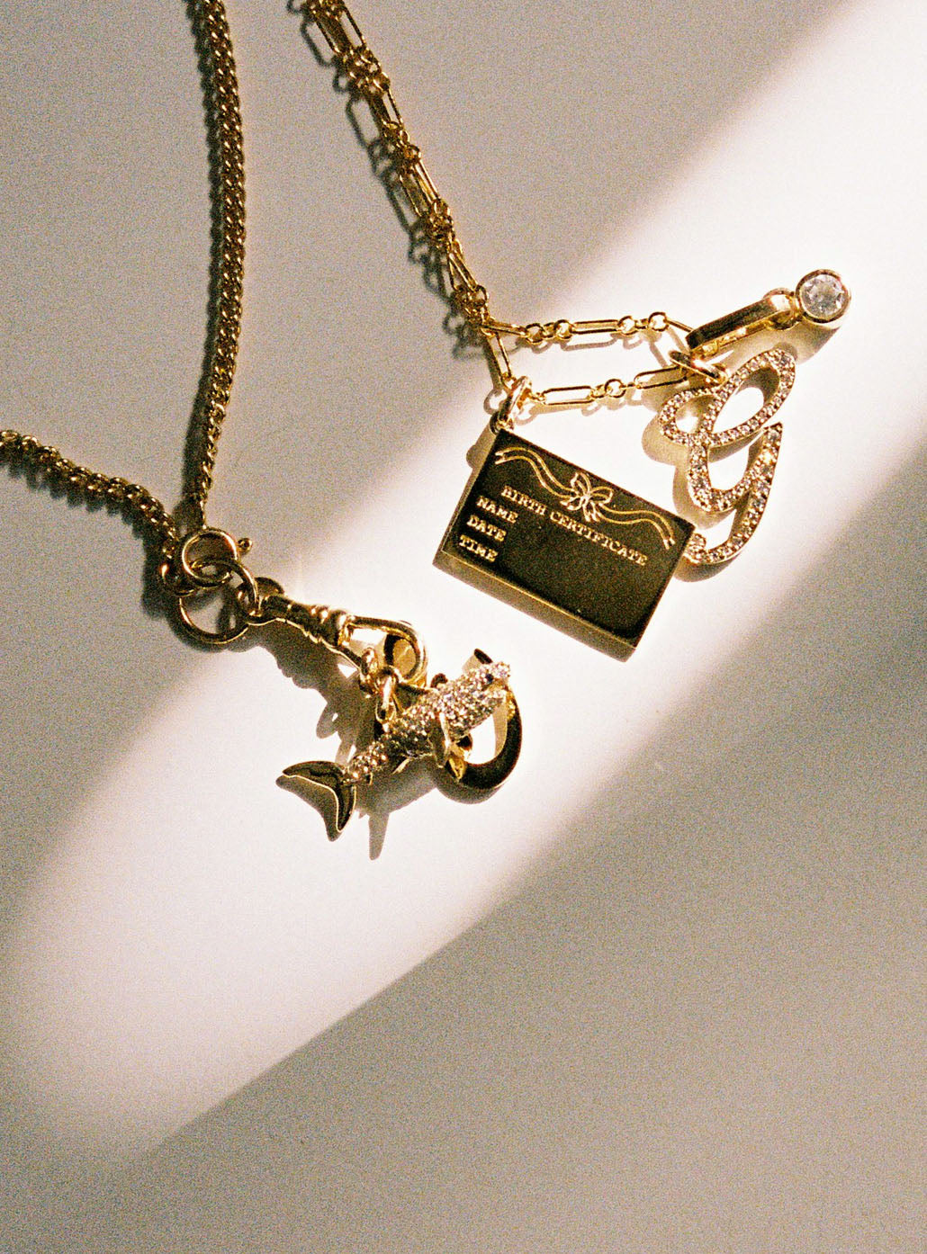 Birth Certificate Charm Necklace - Sterling Silver