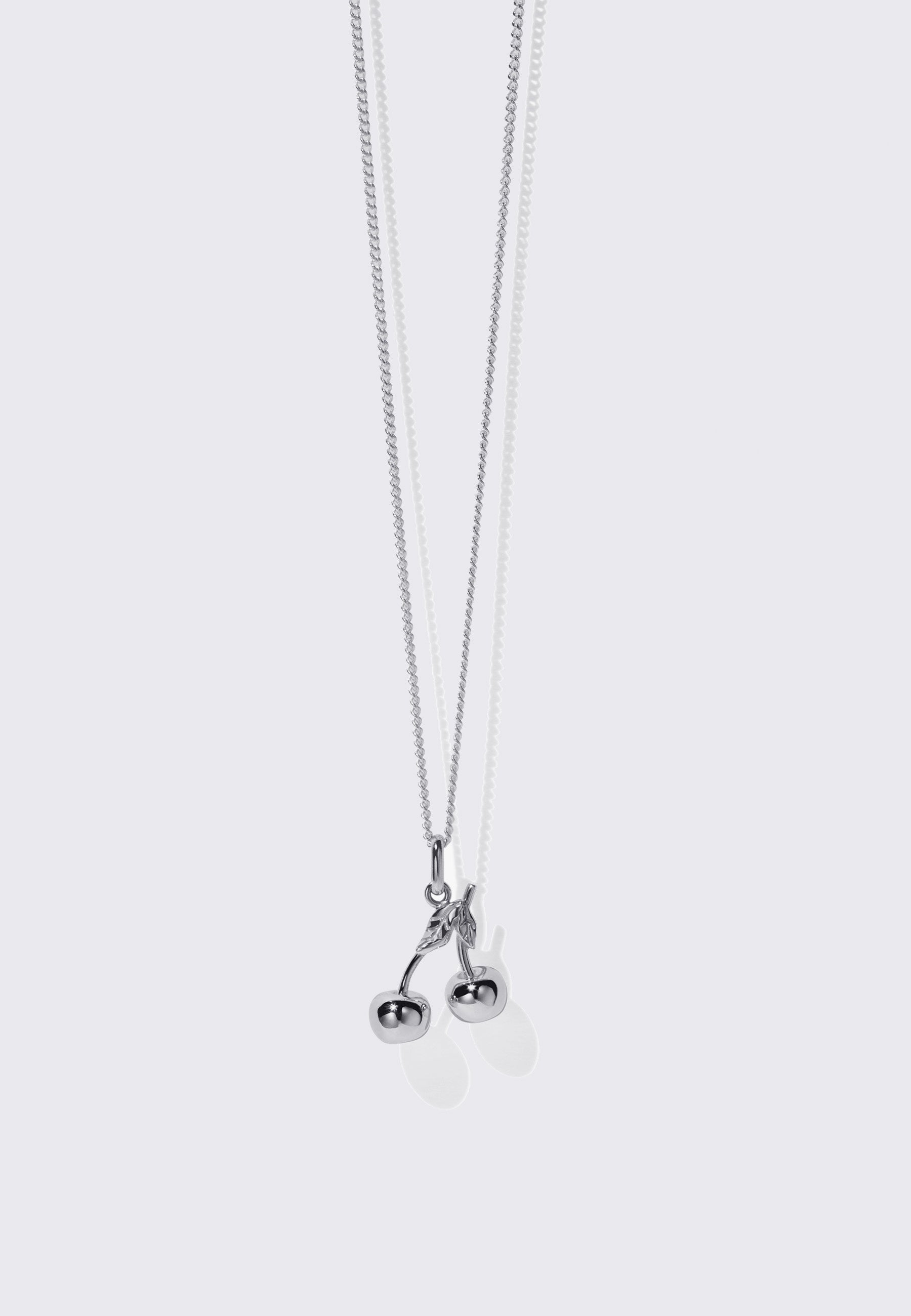 Cherry Charm Necklace - Silver