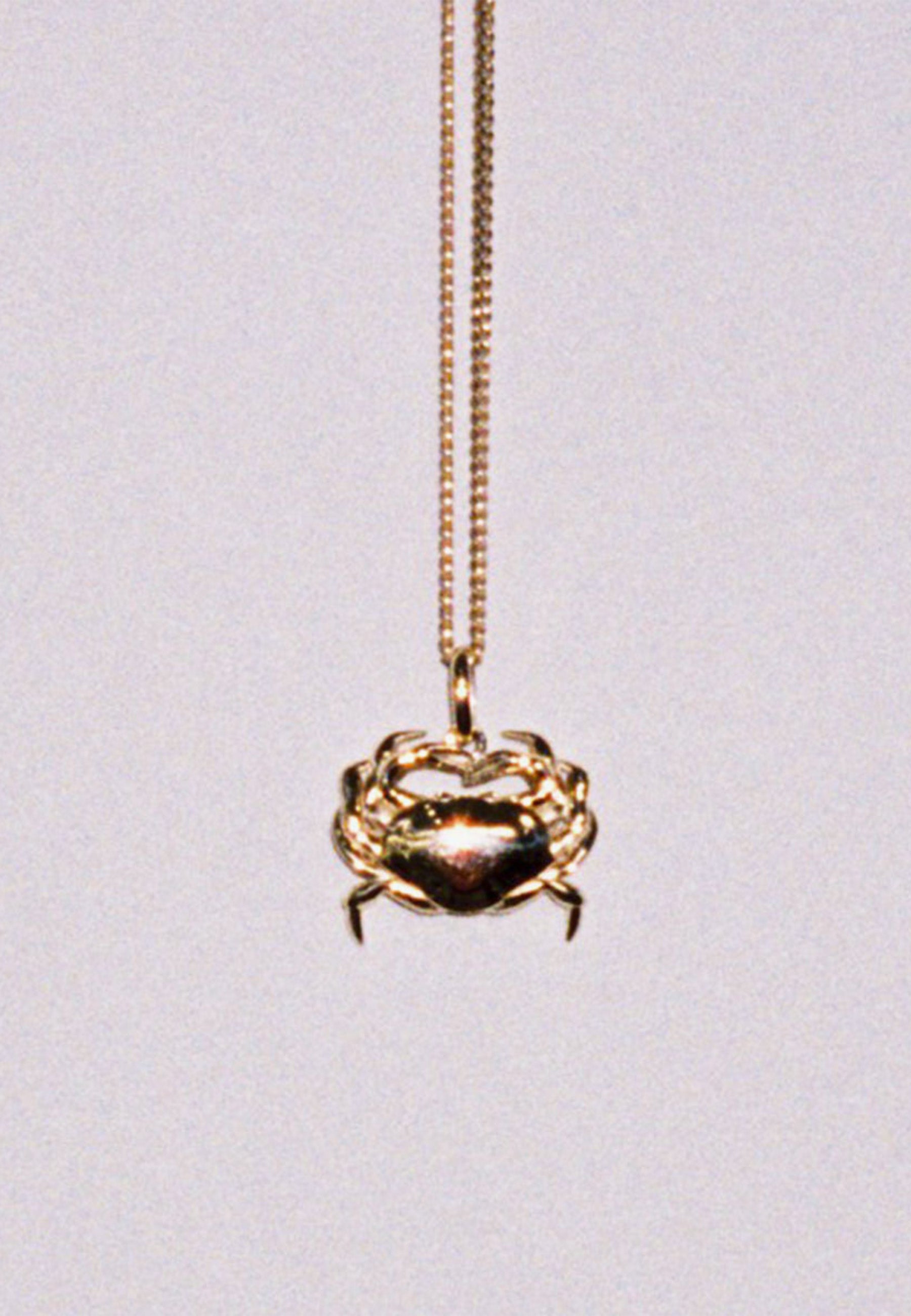 Crab Charm Necklace - Gold Plated