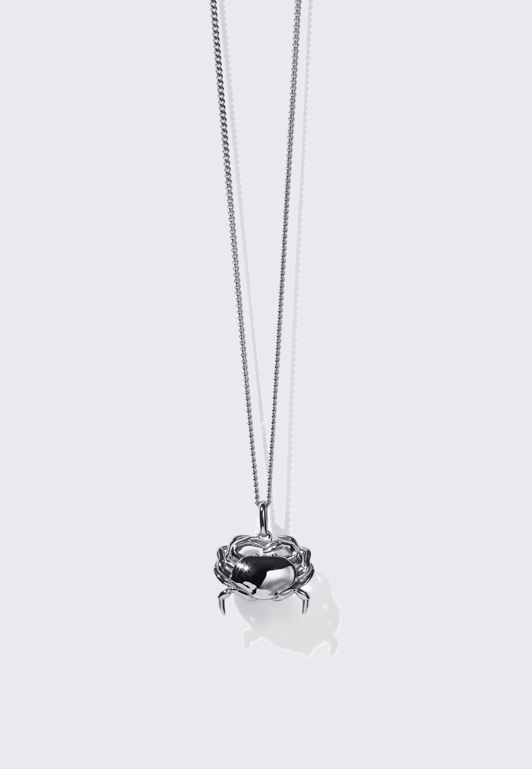 Crab Charm Necklace - Silver