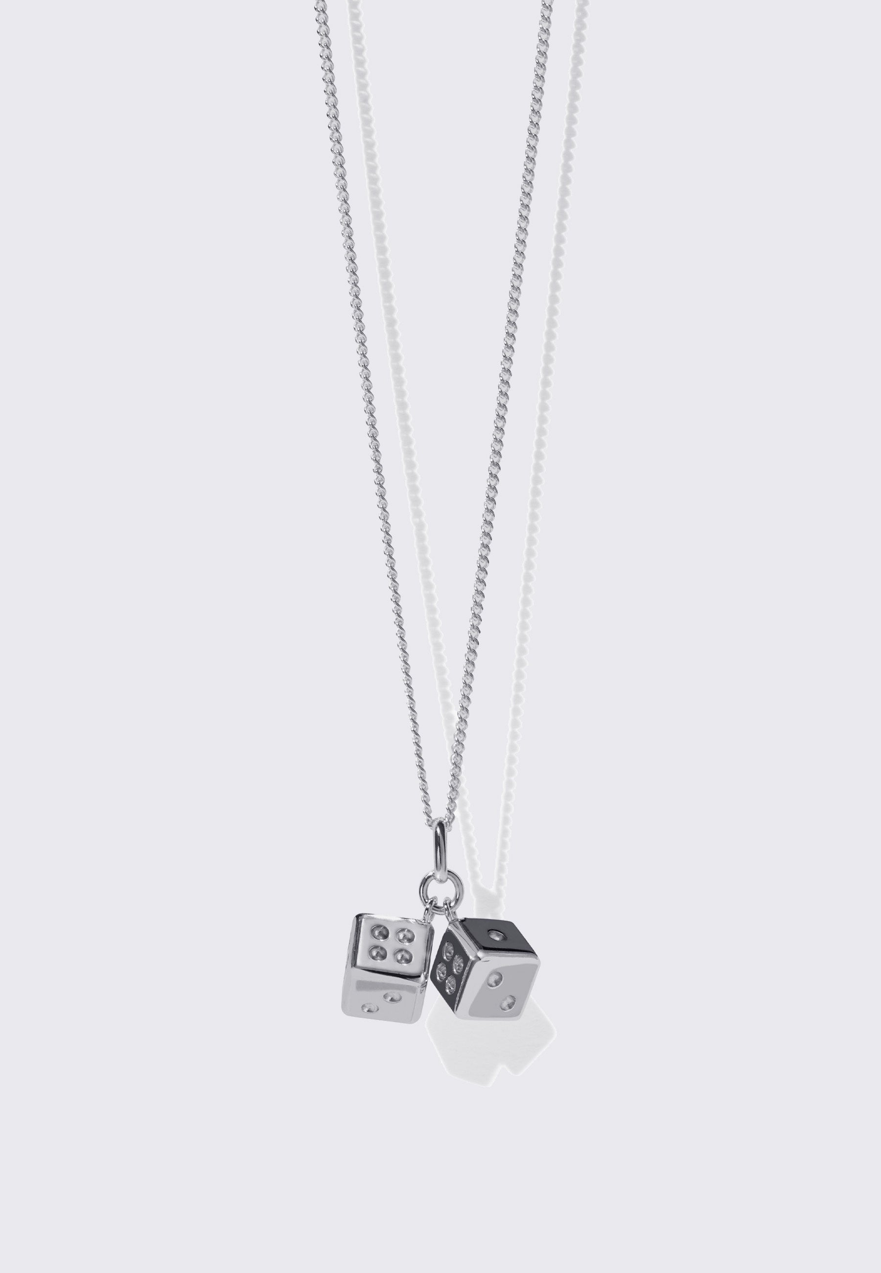 Dice Charm Necklace - Silver