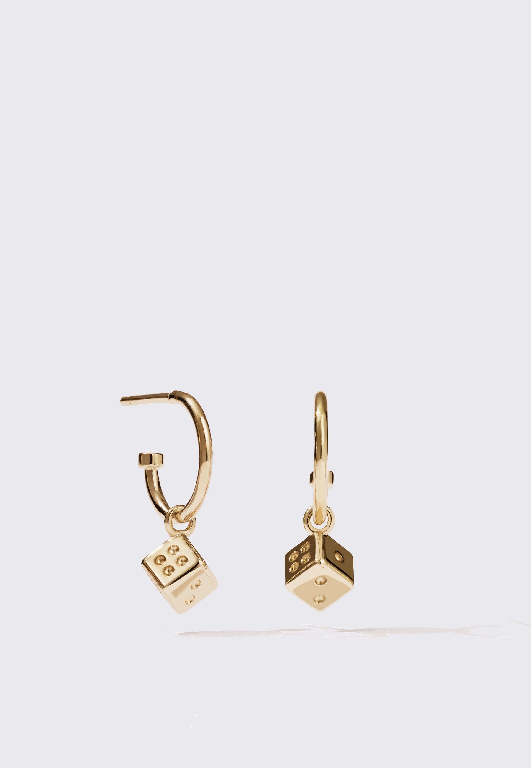 Dice Signature Hoops - Gold Plated