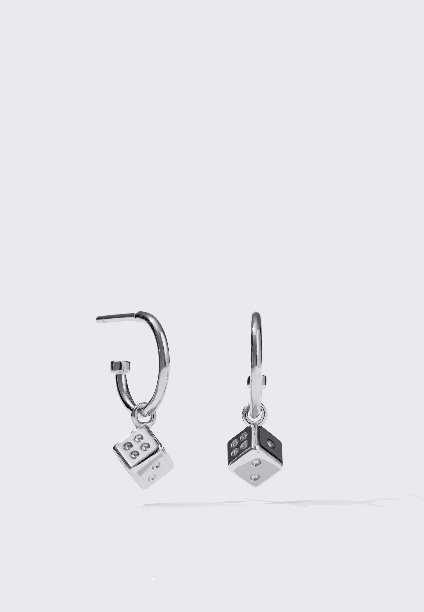 Dice Signature Hoops - Silver