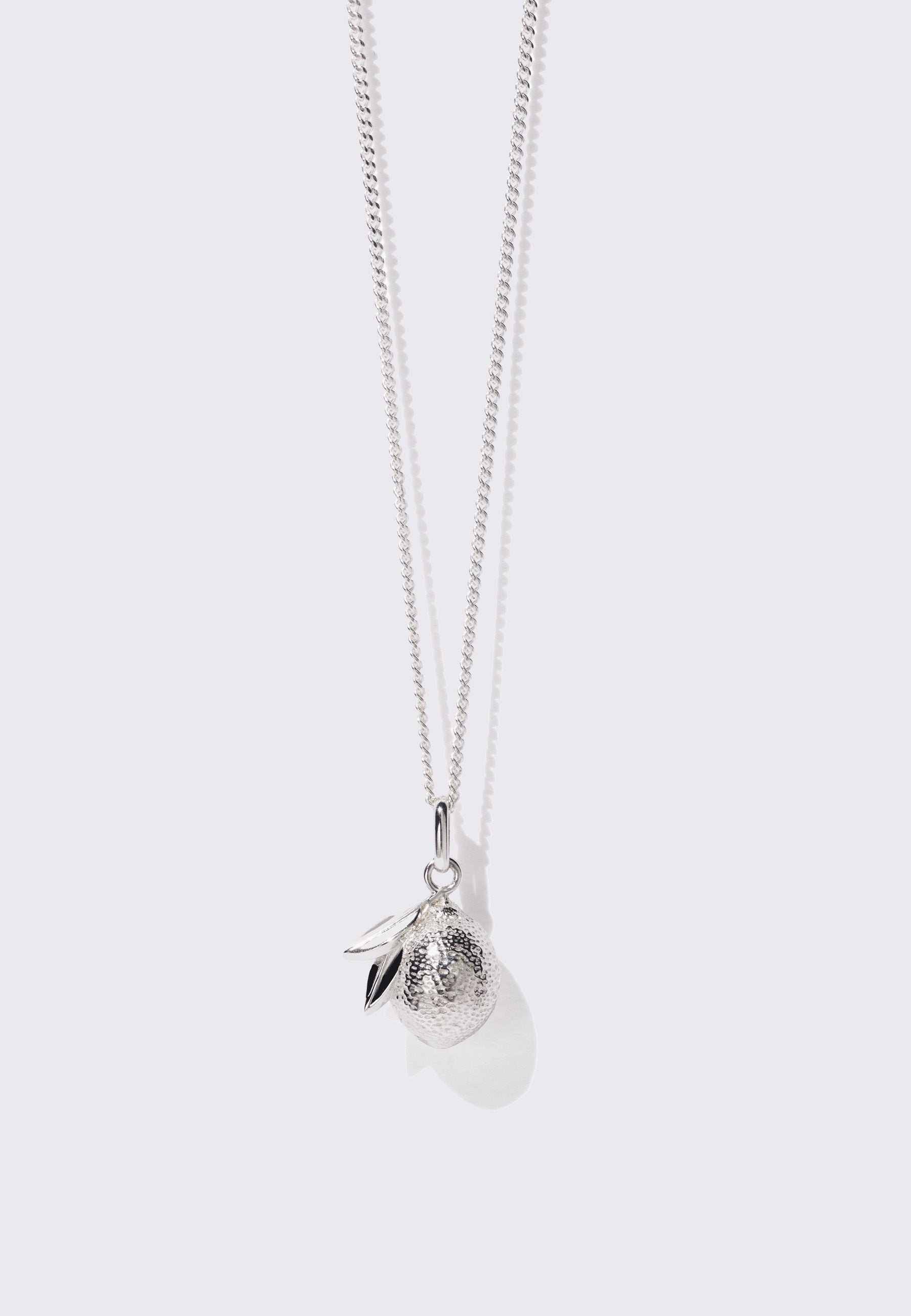 Lemon Charm Necklace - Silver