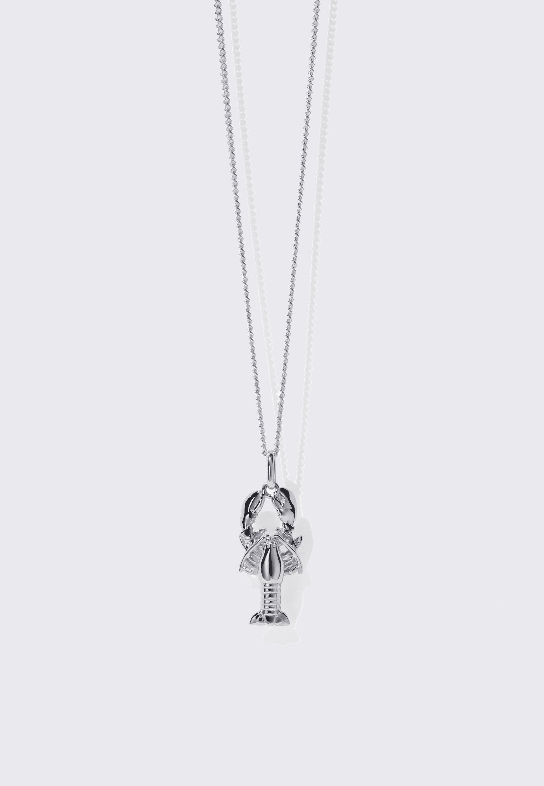 Lobster Charm Necklace - Silver