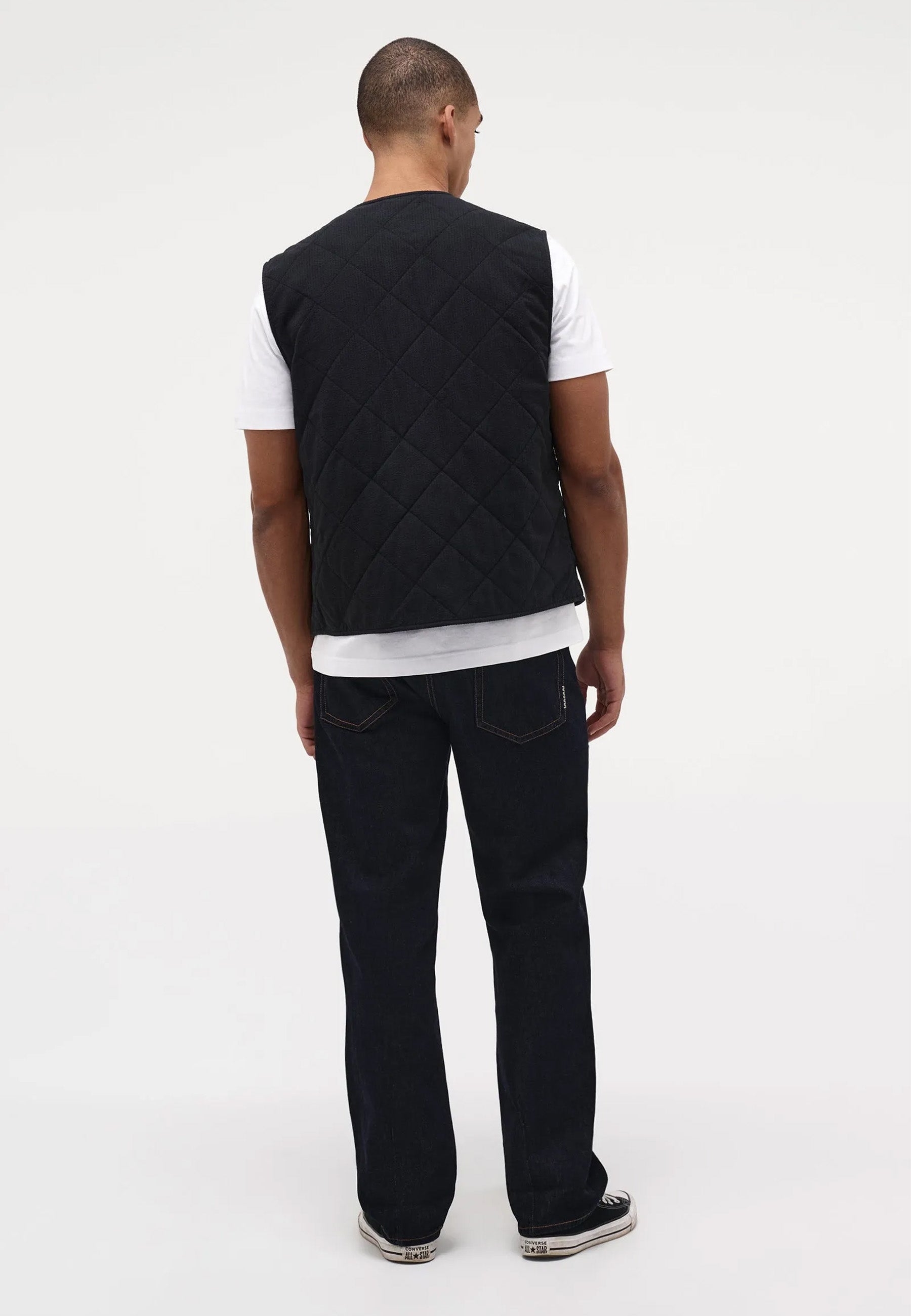 Disconnected Quilted Gilet - Black