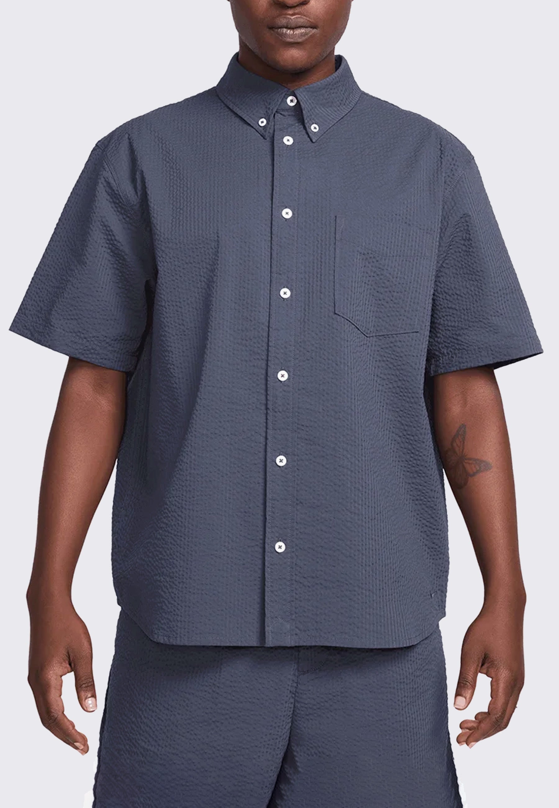 Nike Life Seersucker Button Down Shirt - Anthracite