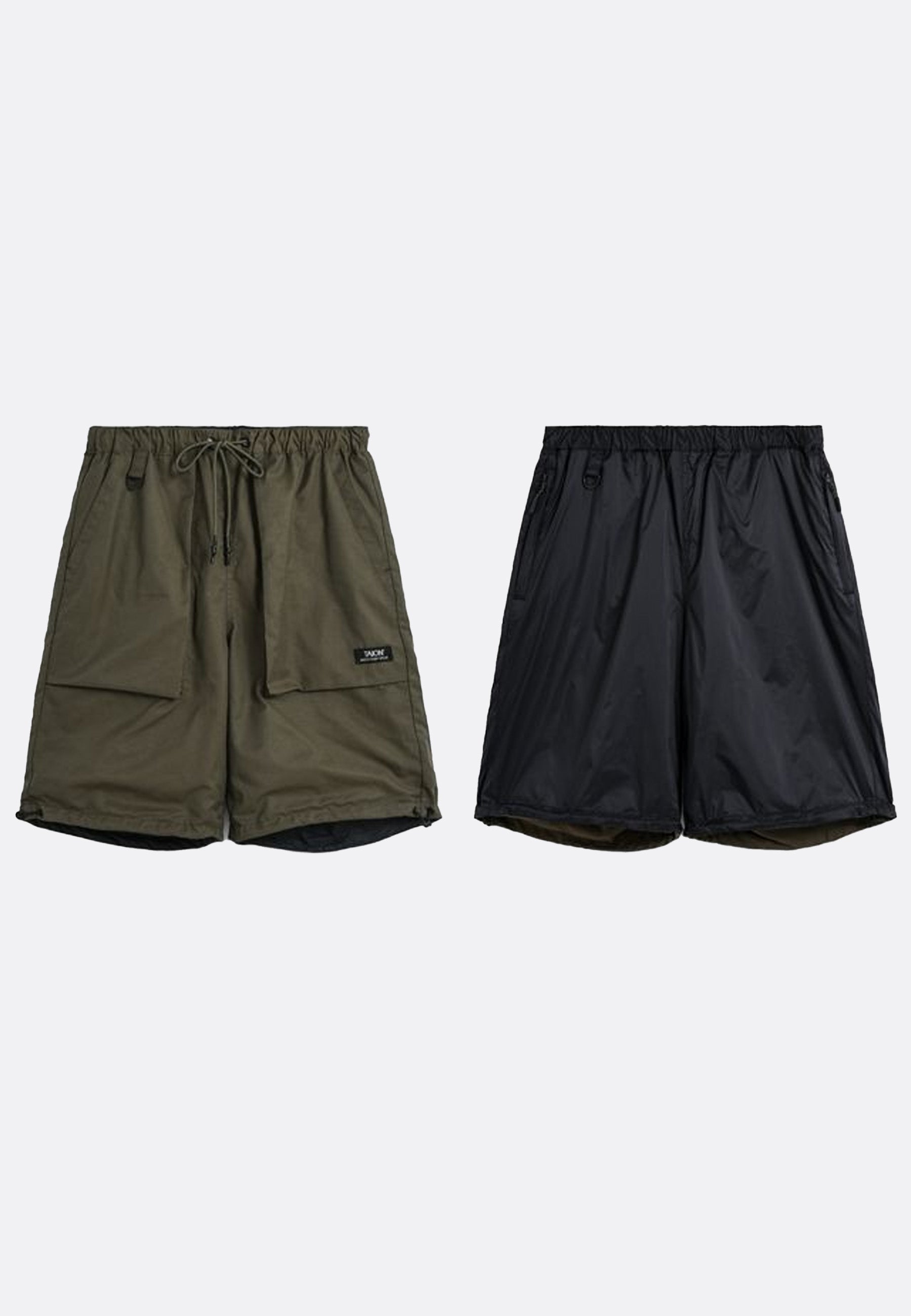 Non Down Mountain Reversible Shorts - Black/Dark Olive