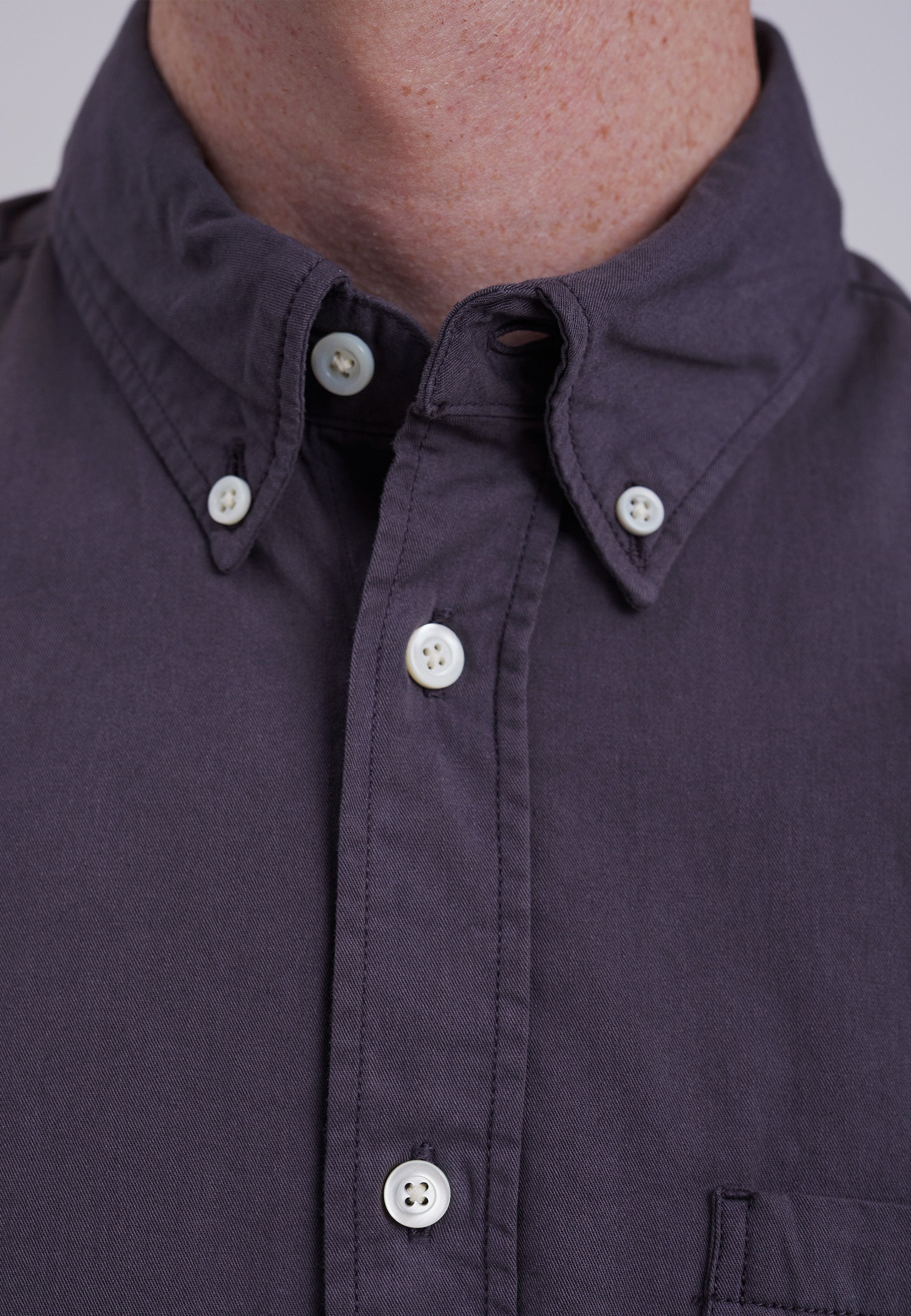 Osvald BD Twill Shirt - Norse Grey