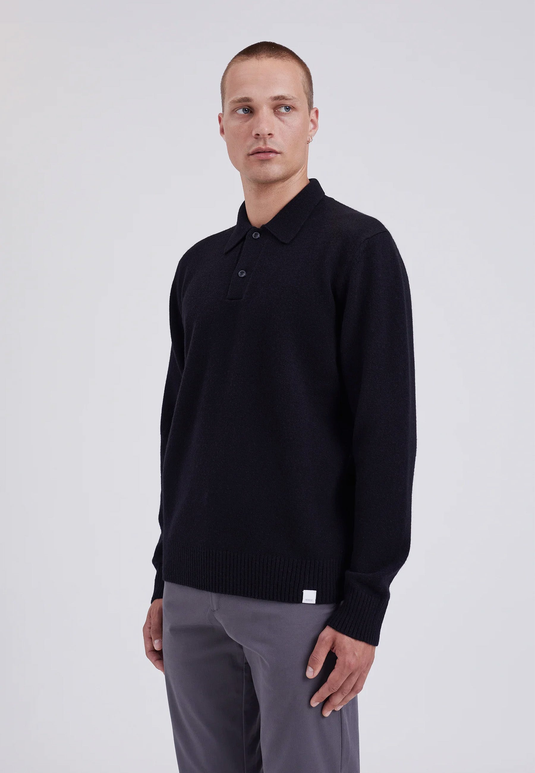 Standard Merino lambswool Polo - Black