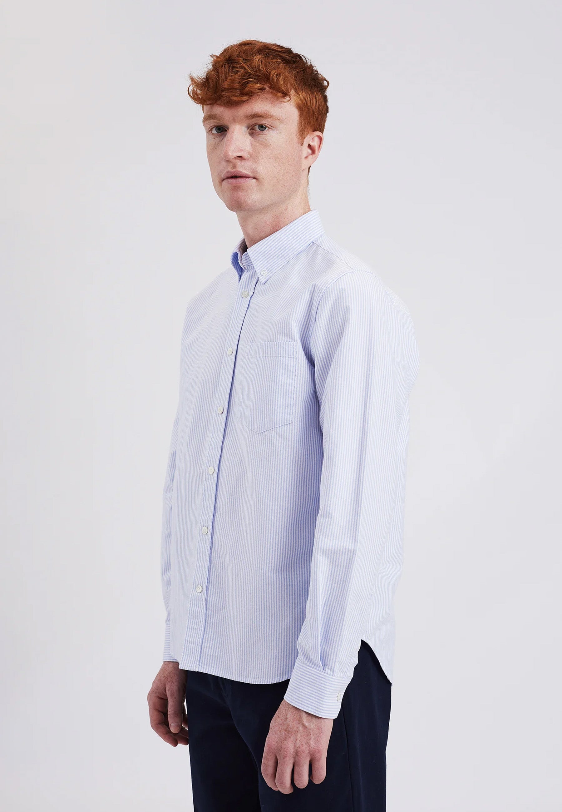 Standard Oxford BD Shirt - Pale Blue Stripe