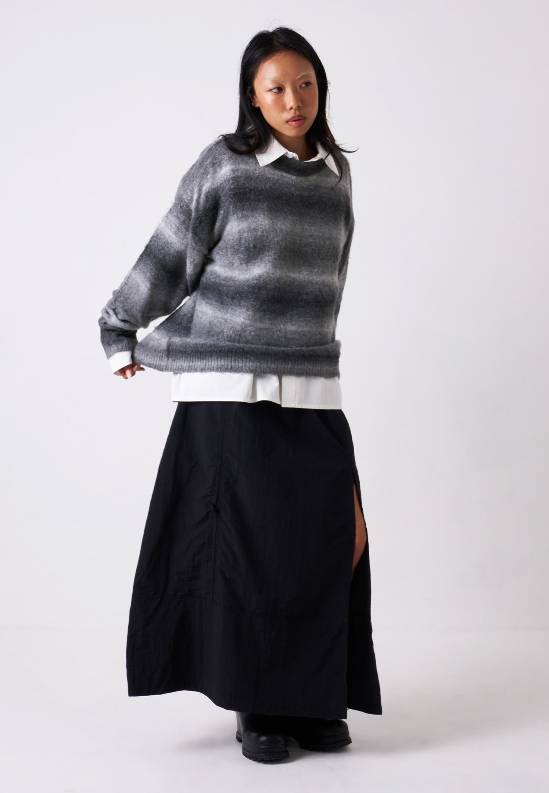Ombre Knit Sweater - Grey