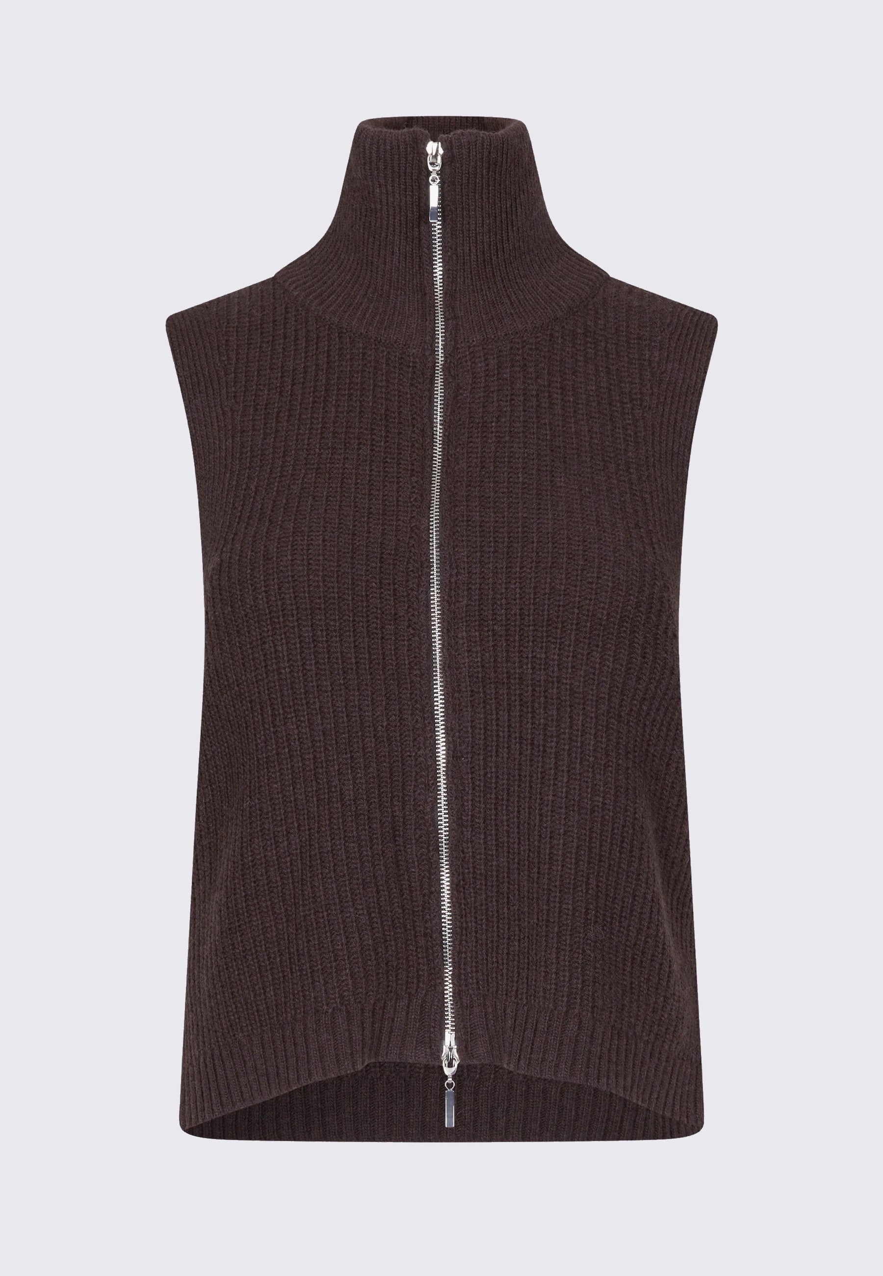 Fave Knit Zip Vest - Dark Oak