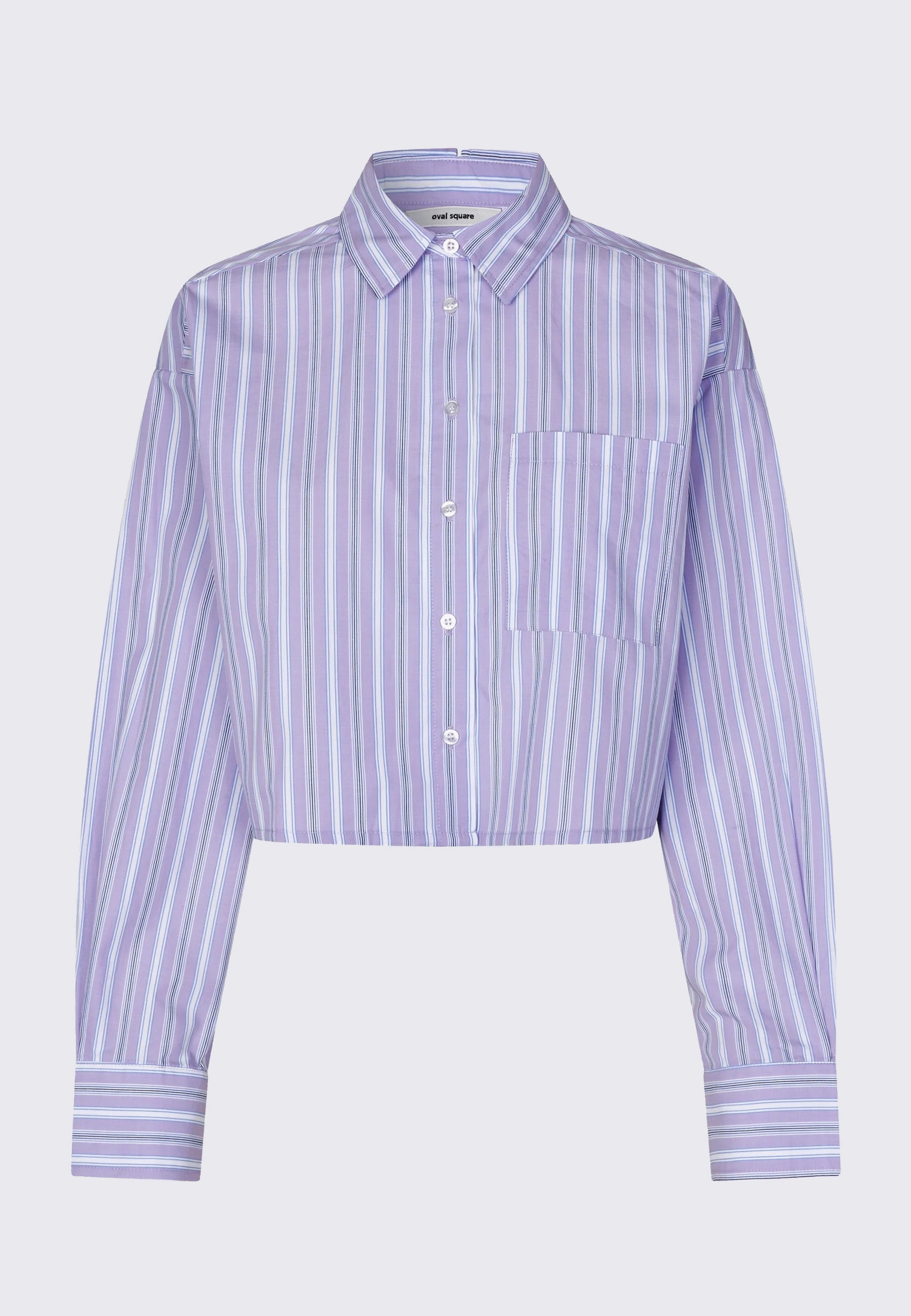 Forever Cropped Shirt - Orchid Pinstripe