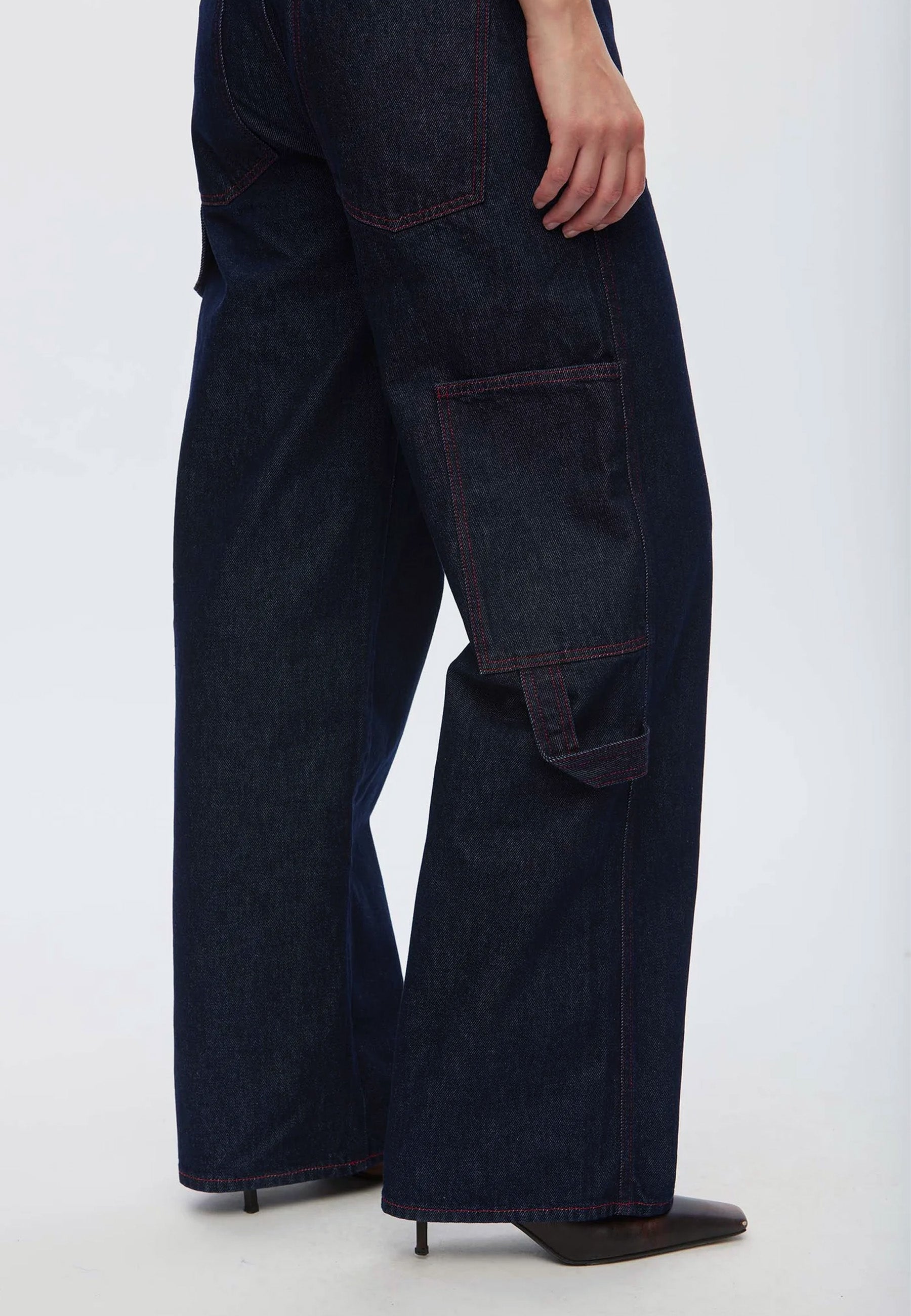 Player Jeans - Raw/Red Stitch