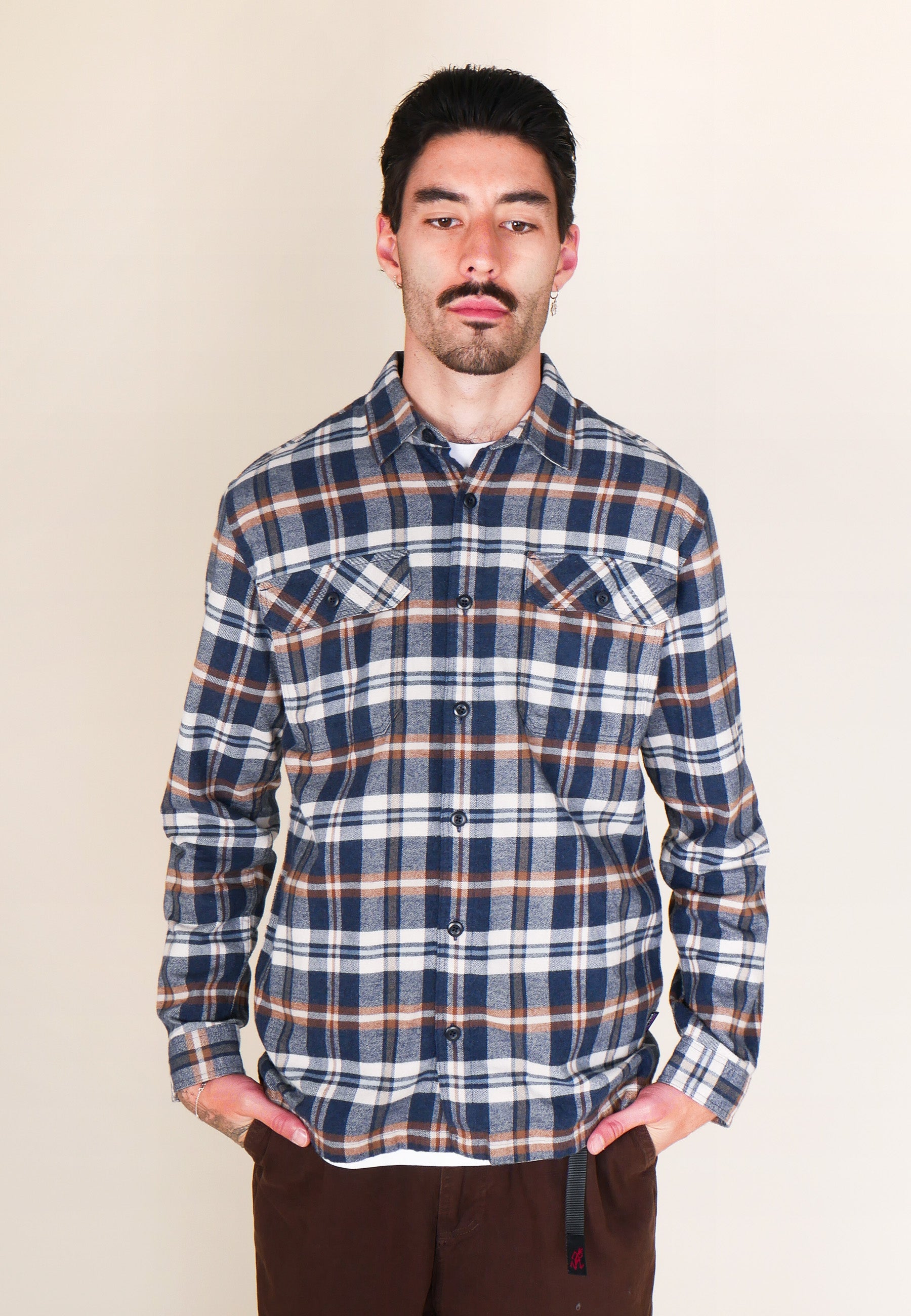 L/S Organic Cotton MW Fjord Flannel Shirt - New Navy