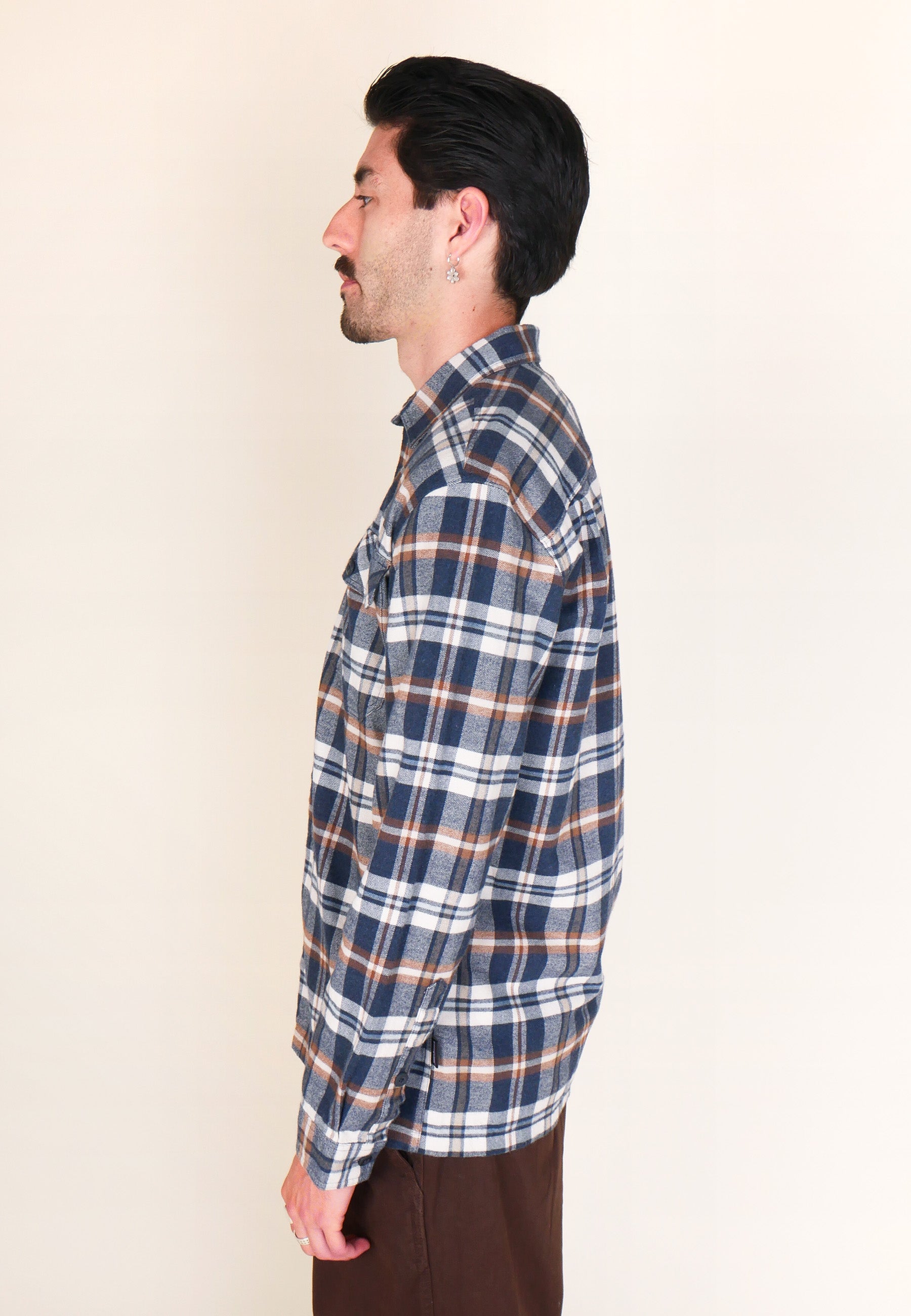 L/S Organic Cotton MW Fjord Flannel Shirt - New Navy