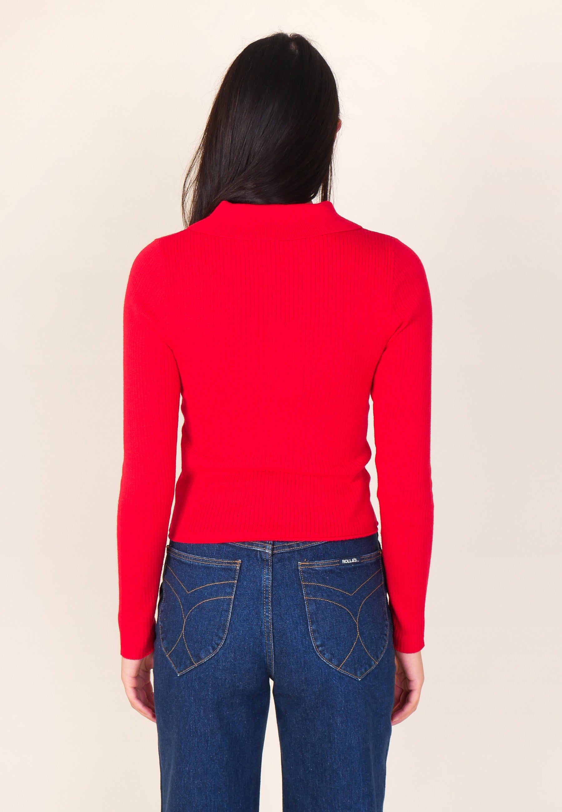 Caroline Knit Long Sleeve Top - Coral