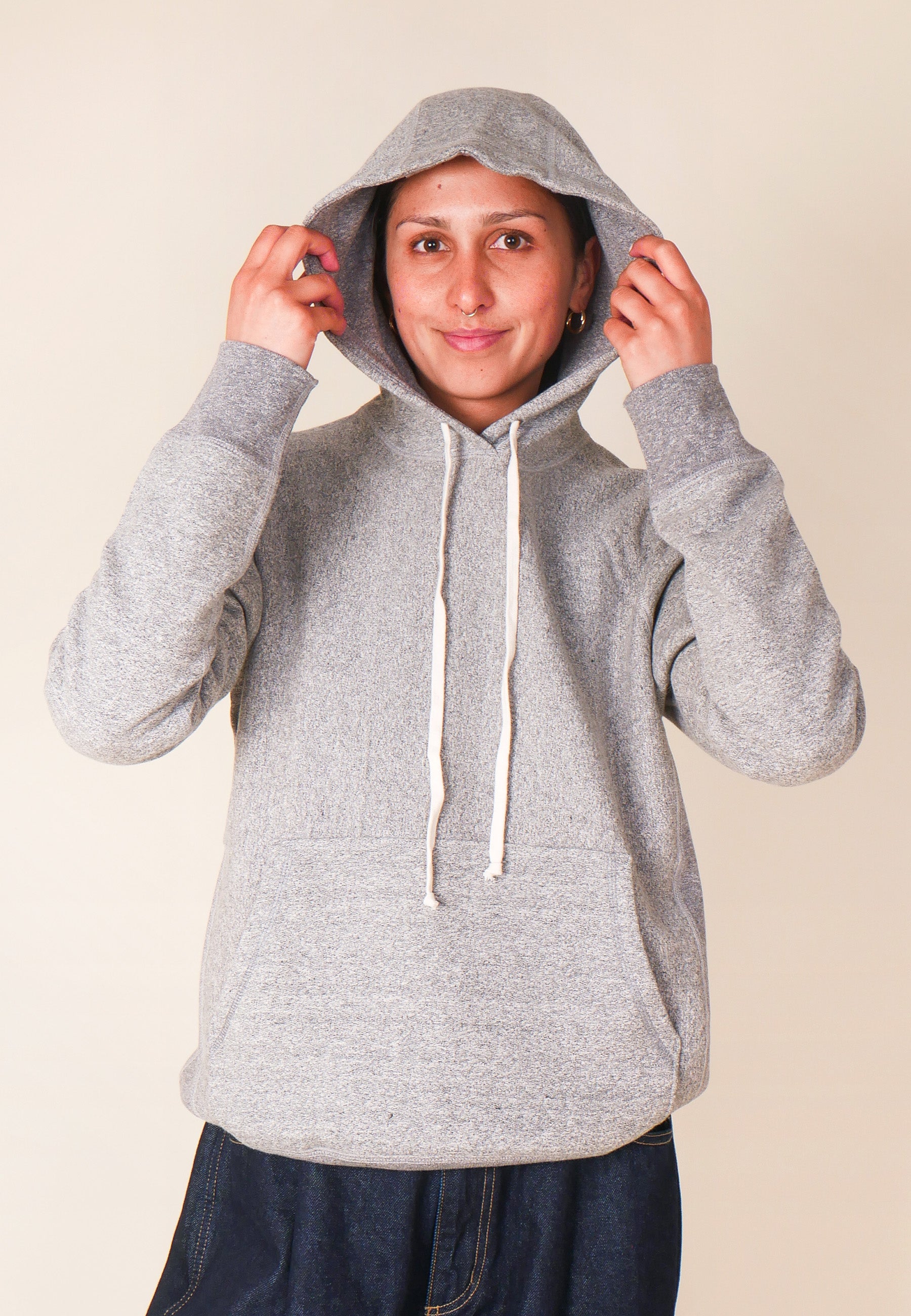 GAG Blank Hooded Pullover Sweatshirt - Light Grey Speckle