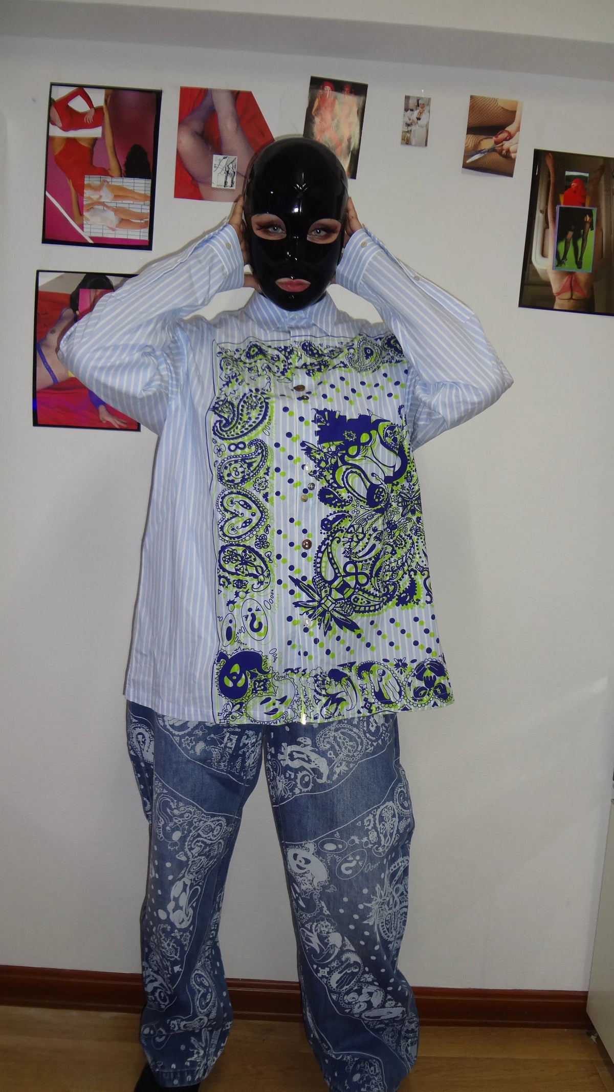 Coco Star Bandana Shirt - Blue Stripe