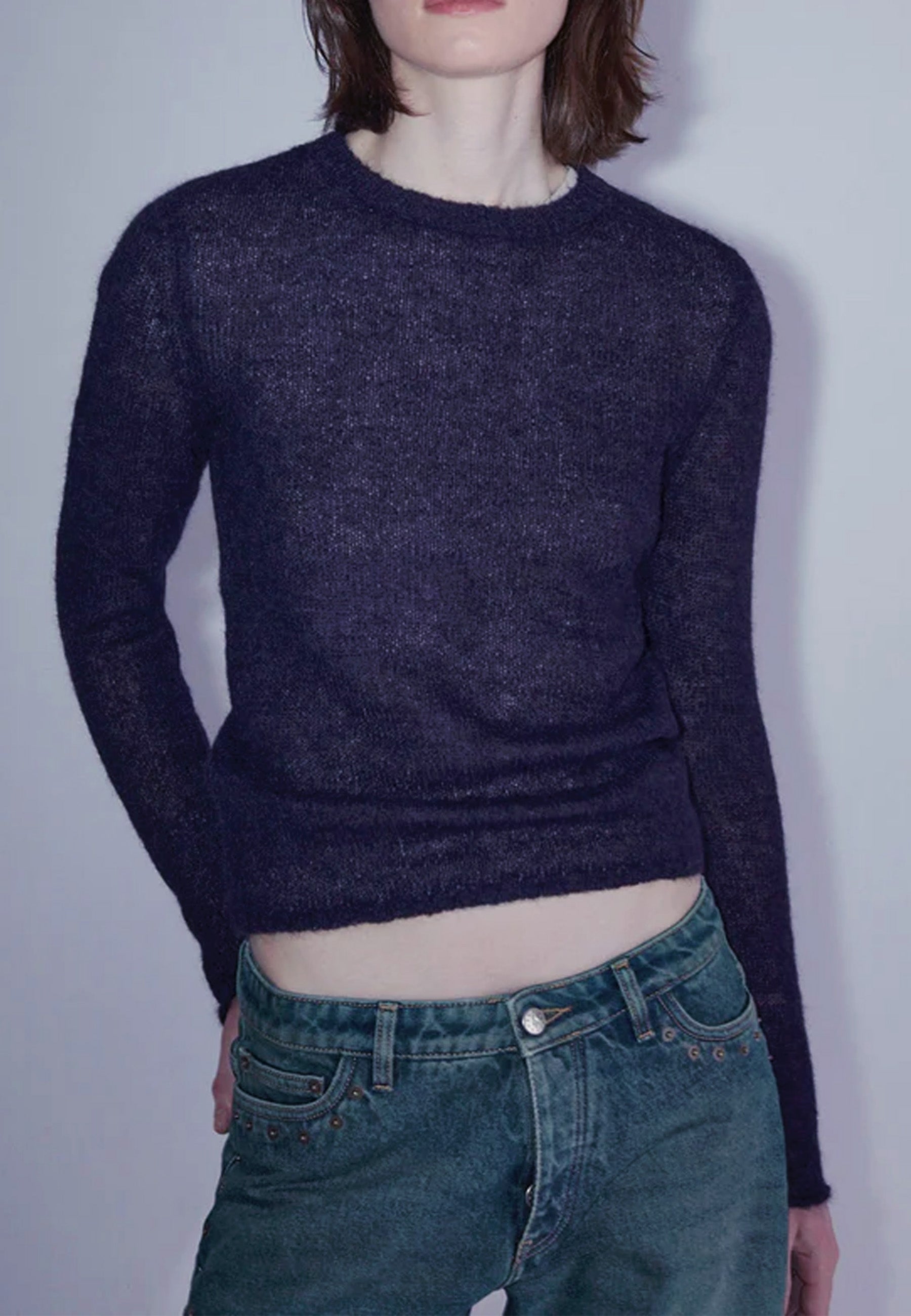 Alone Knit Sweater - Navy