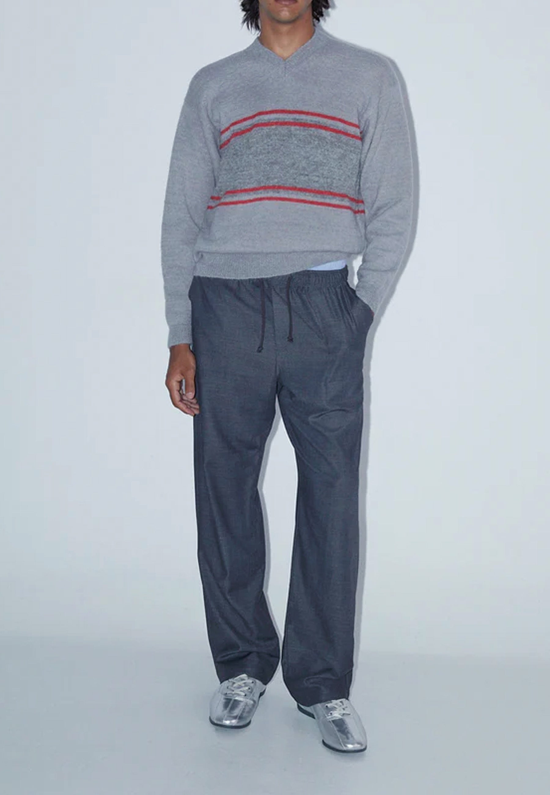 St Pauls Stripe Sweater - Grey