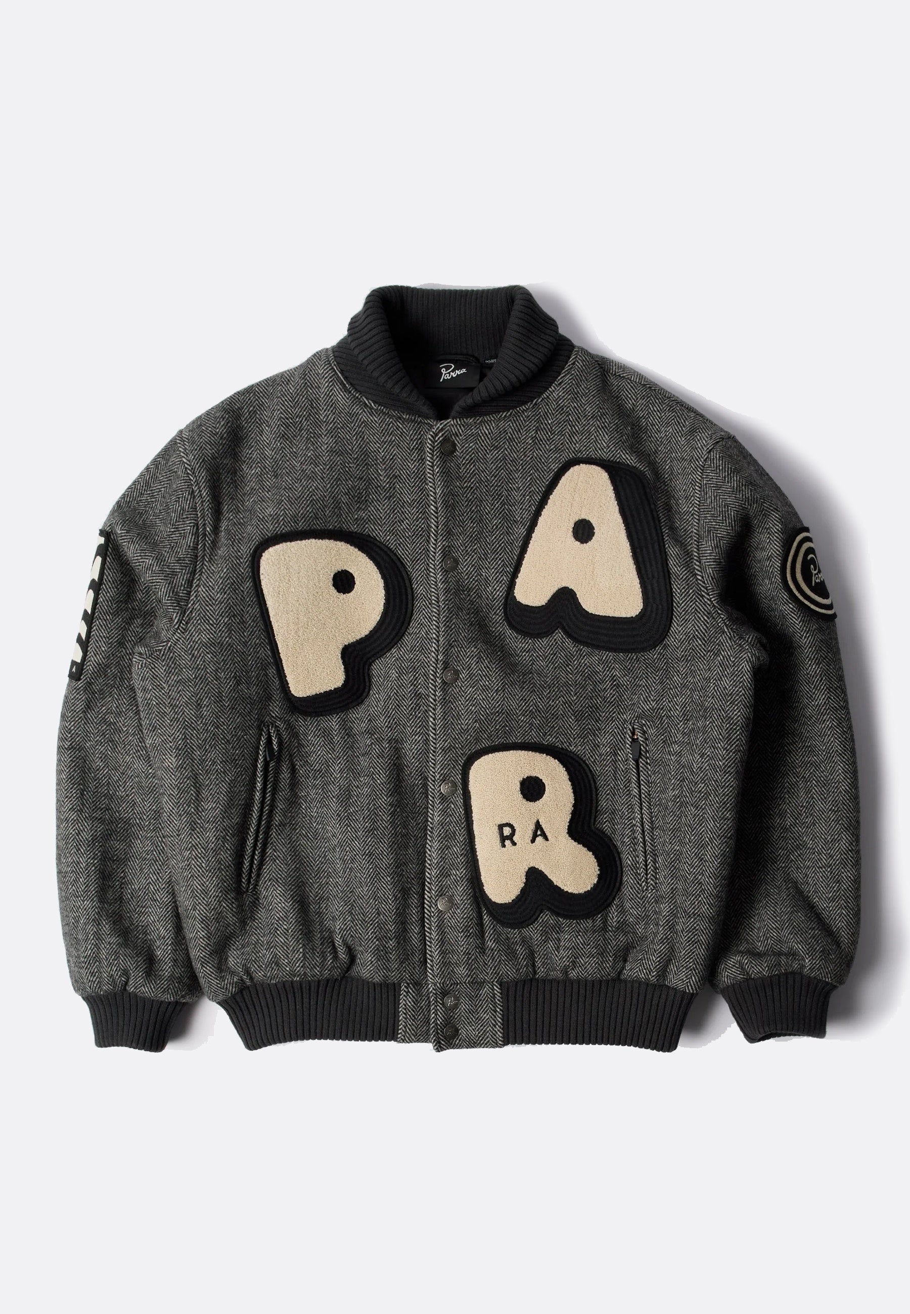 Rounded Par Varsity Jacket - Dark Grey