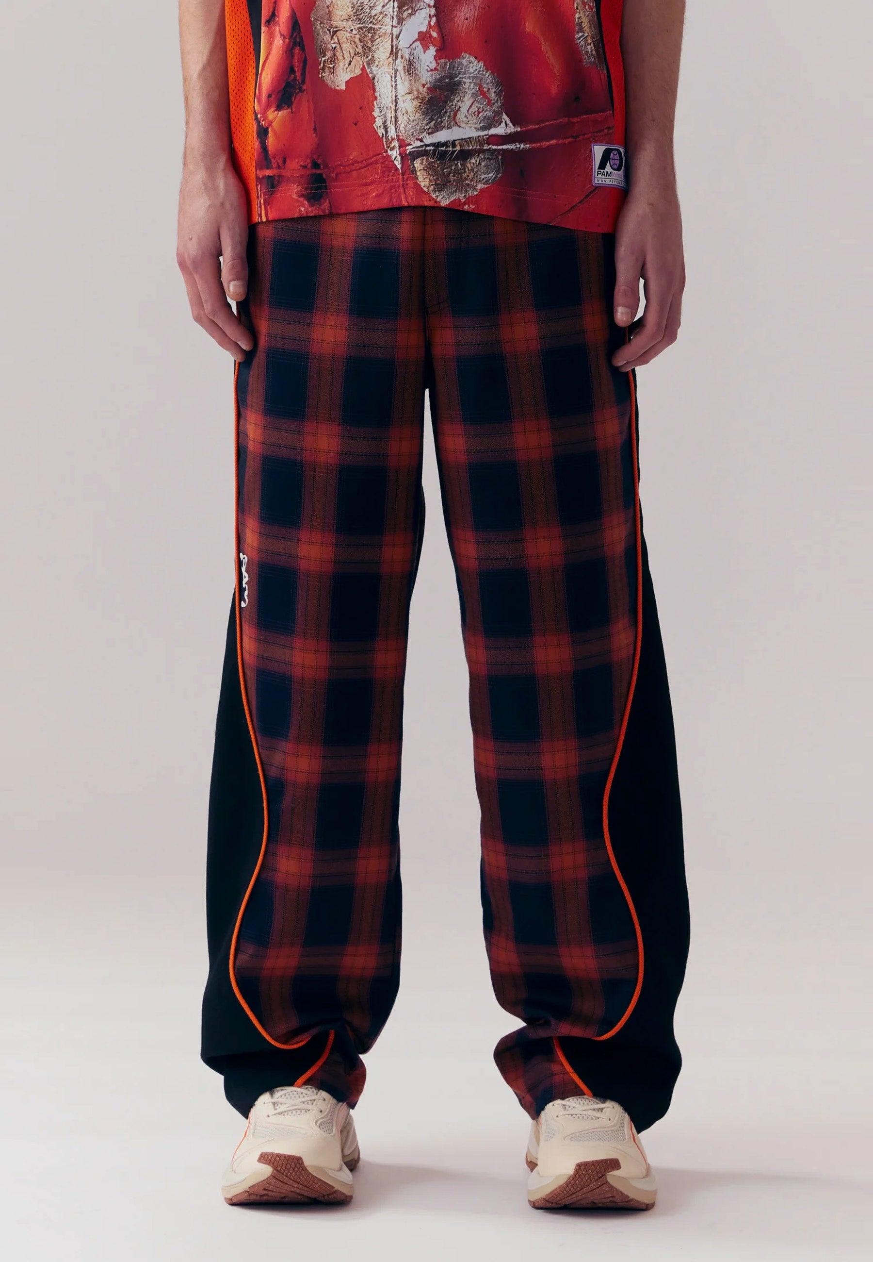 Mirage Plaid Track Pant - Orange Plaid