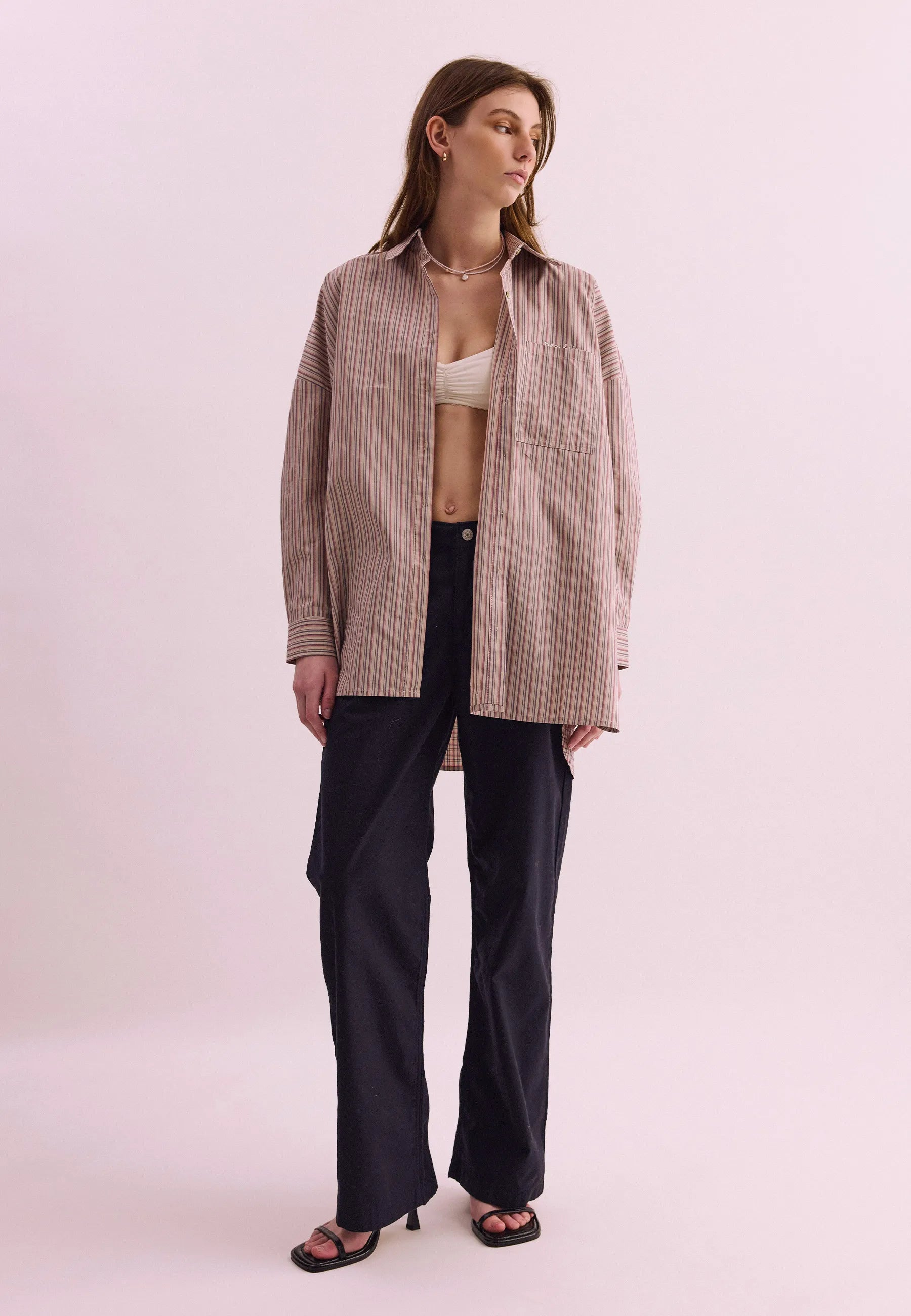 Billie Shirt - Red/Tan Stripe