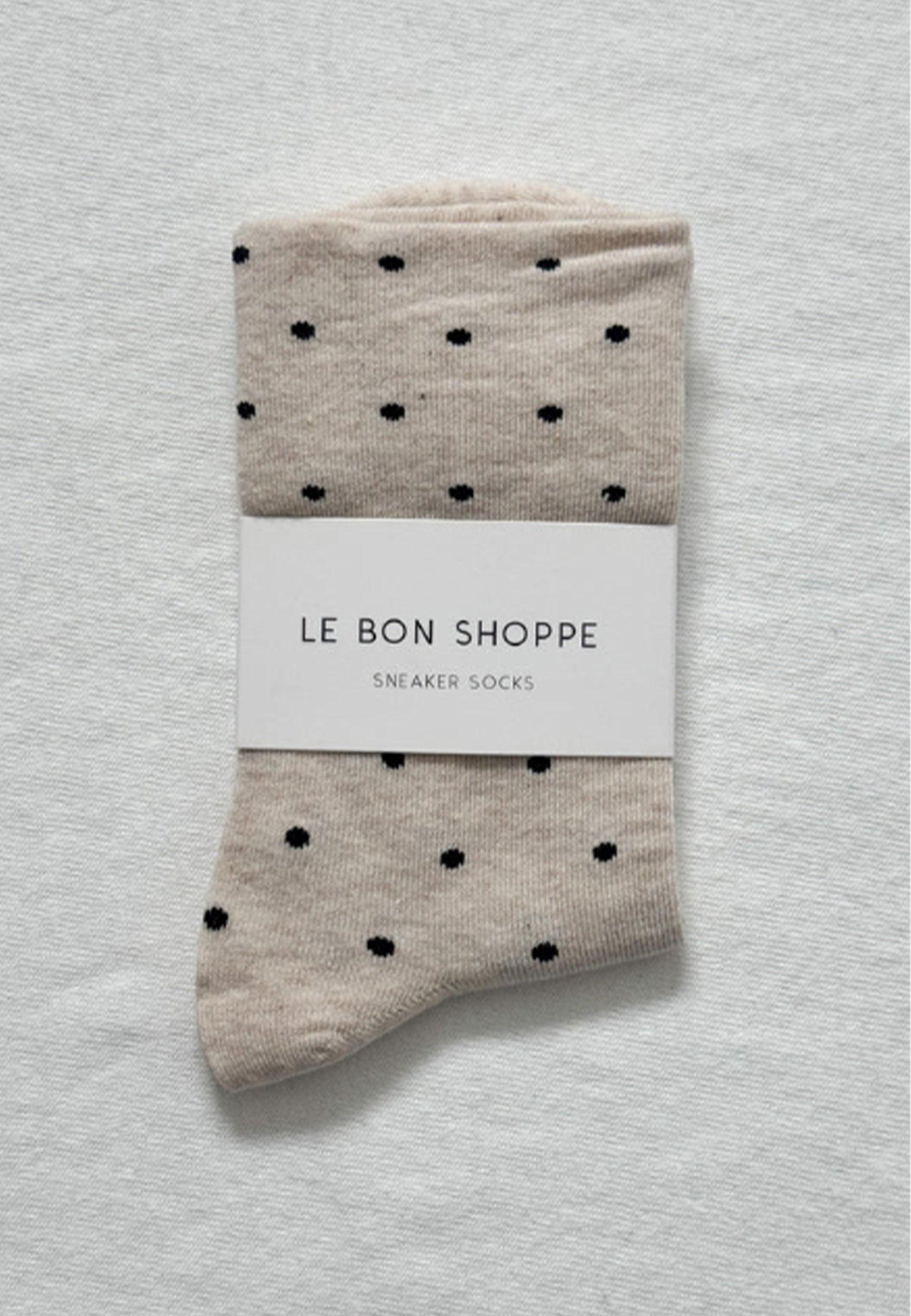 Sneaker Socks - Oatmeal Polka Dot
