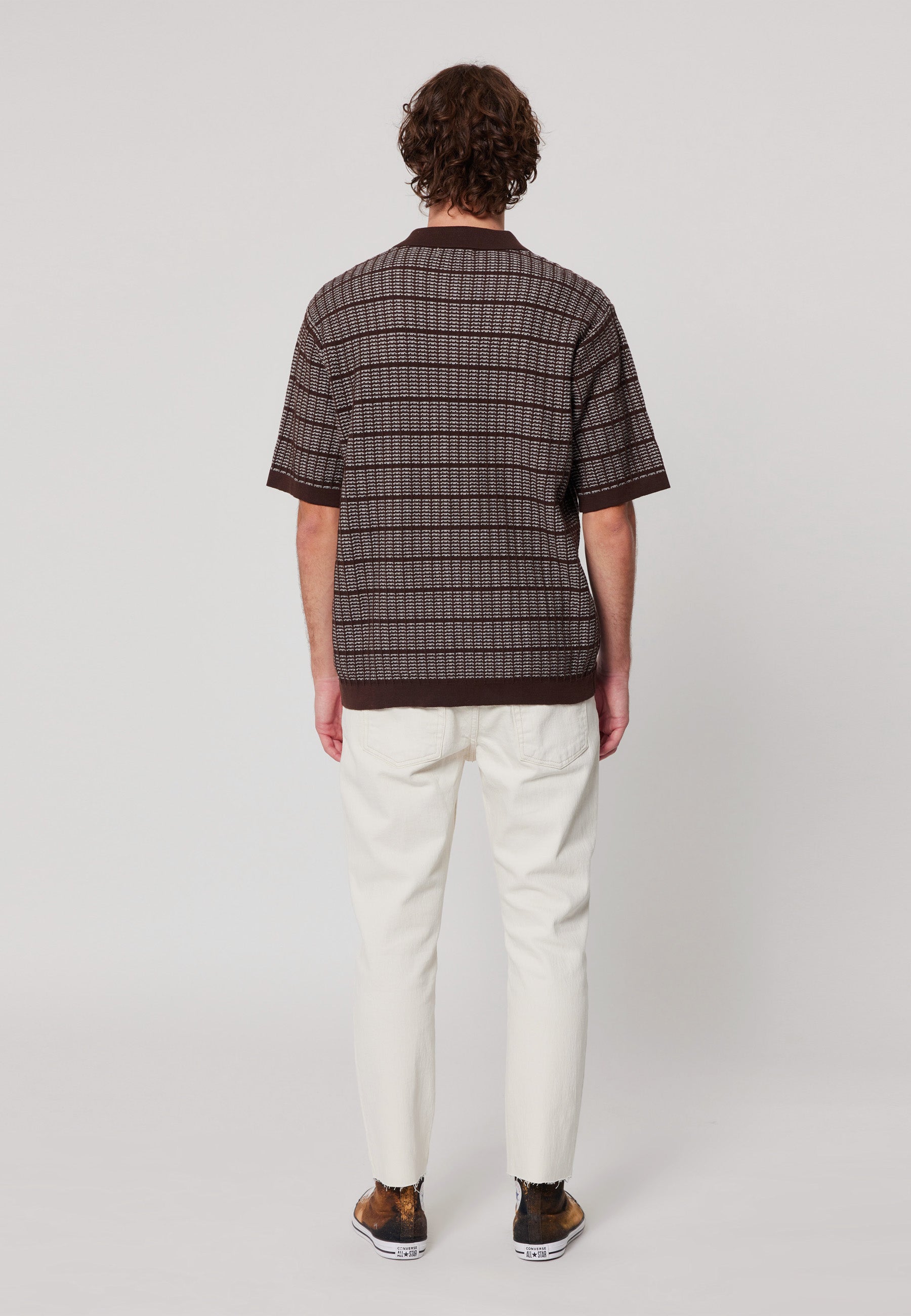 Textured Knit Shirt - Brown