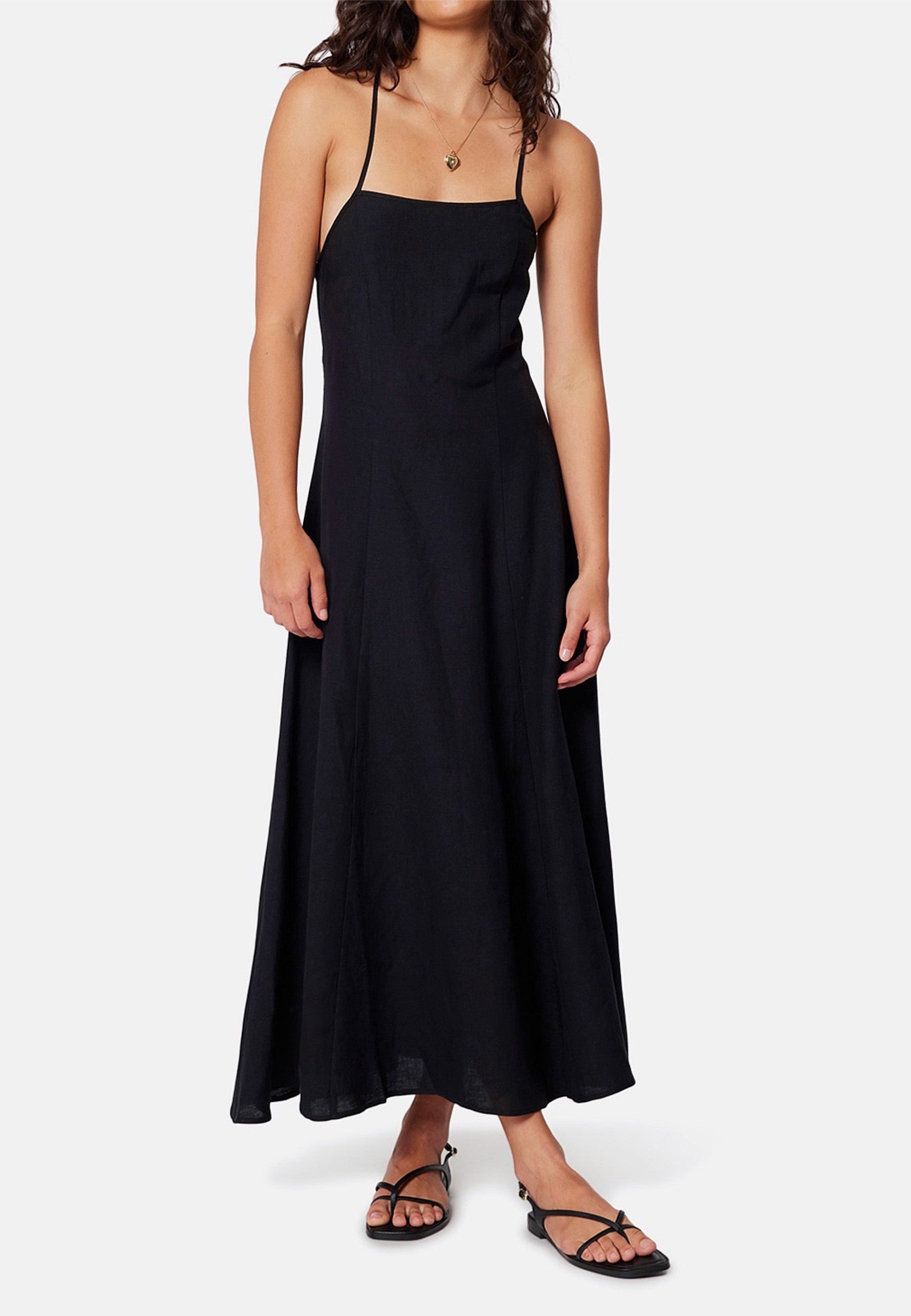 Dinali Dress Linen - Black