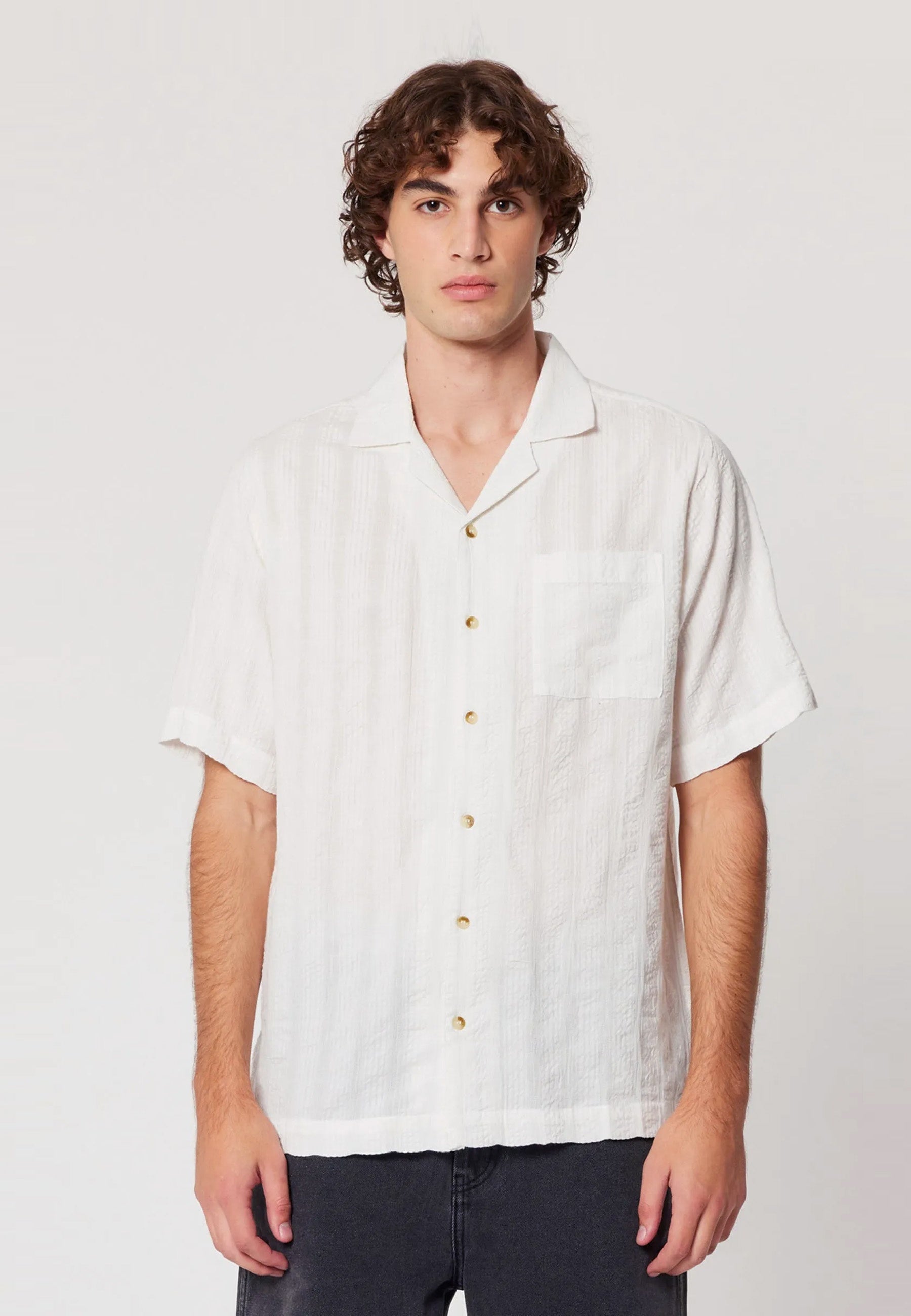 Bowler Seersucker Shirt - Vintage White