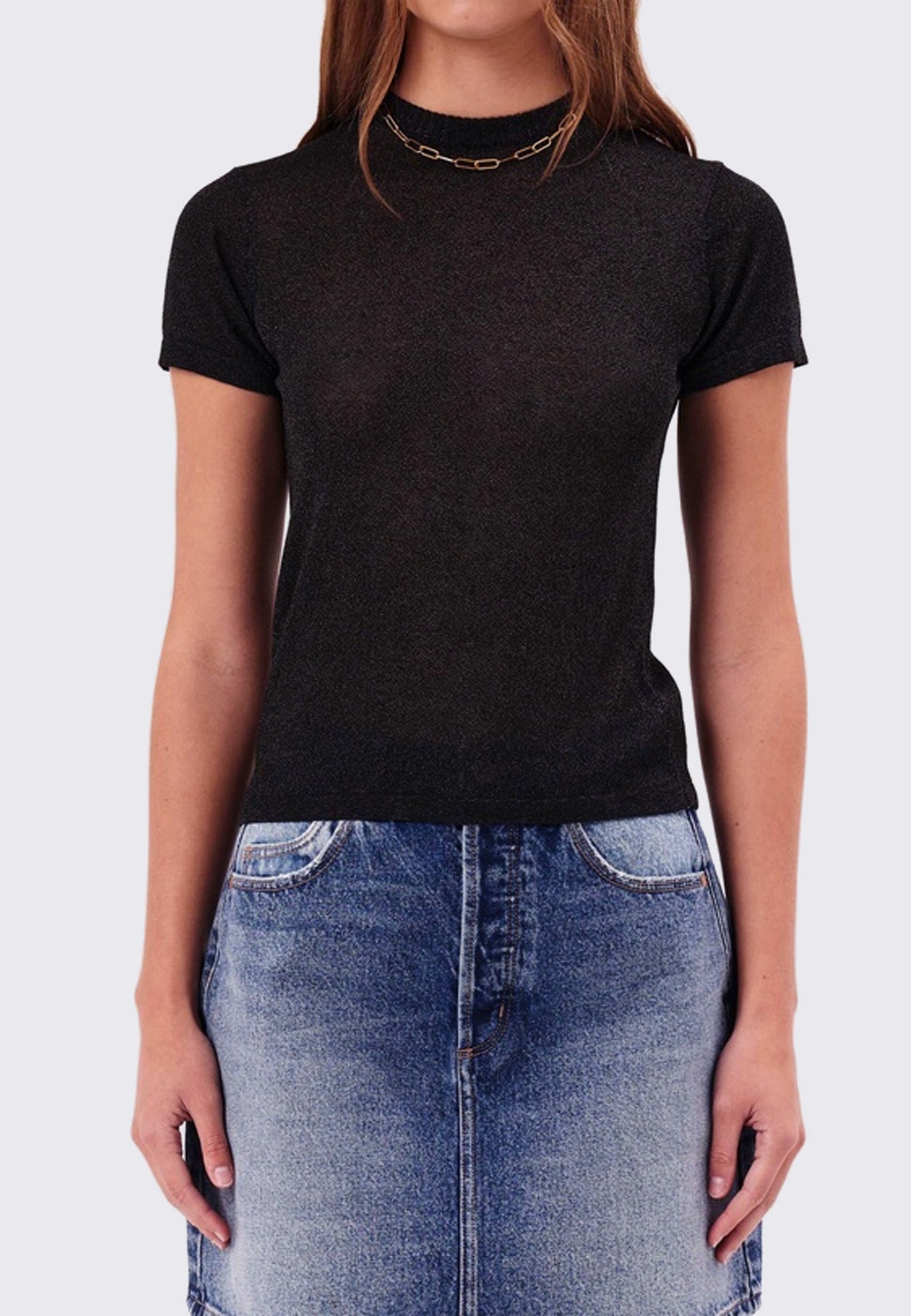 Classic Tee Lurex Knit  - Black