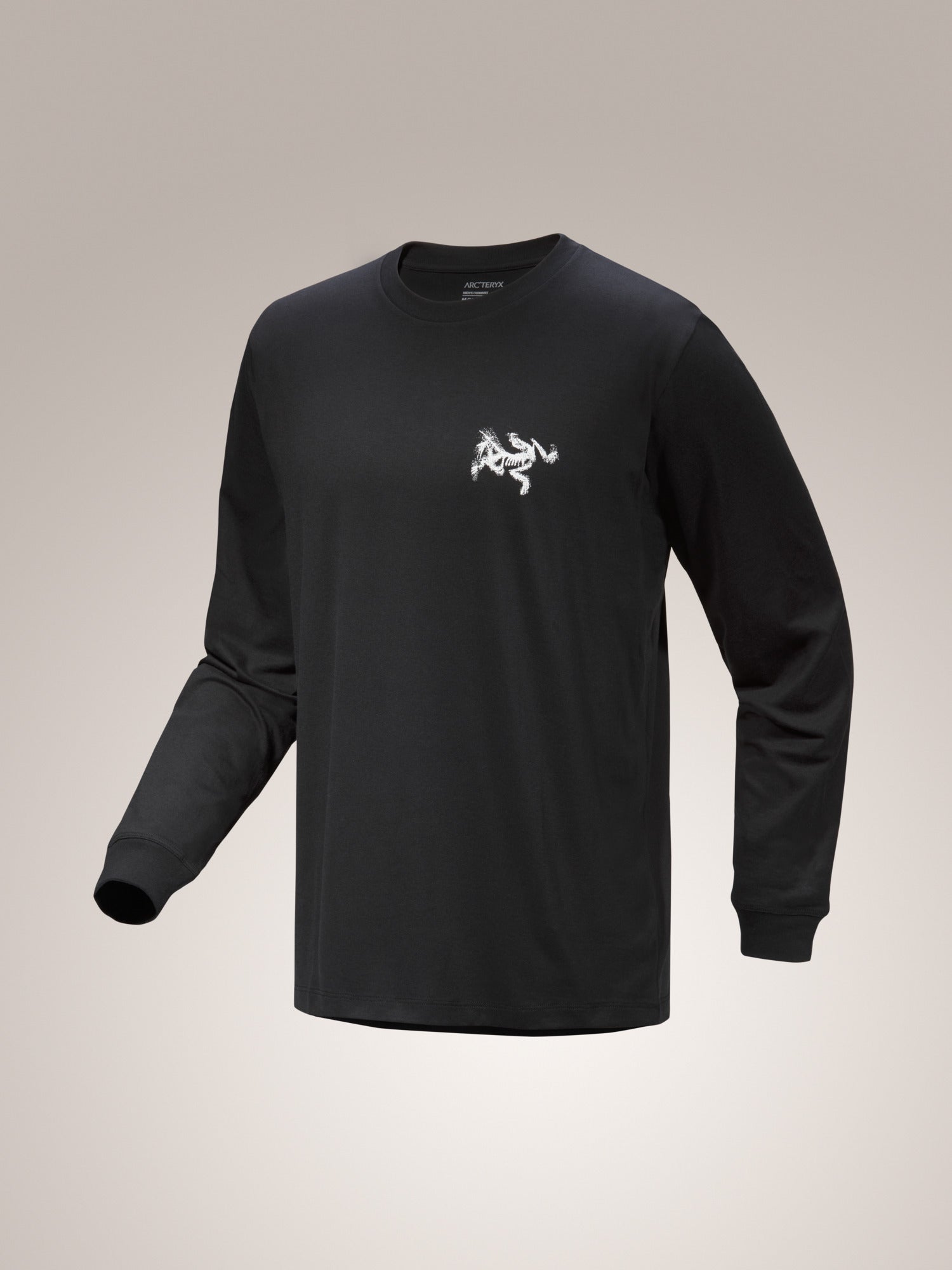Kragg Supima Bird Tile LS Shirt - Black/Arctic Silk