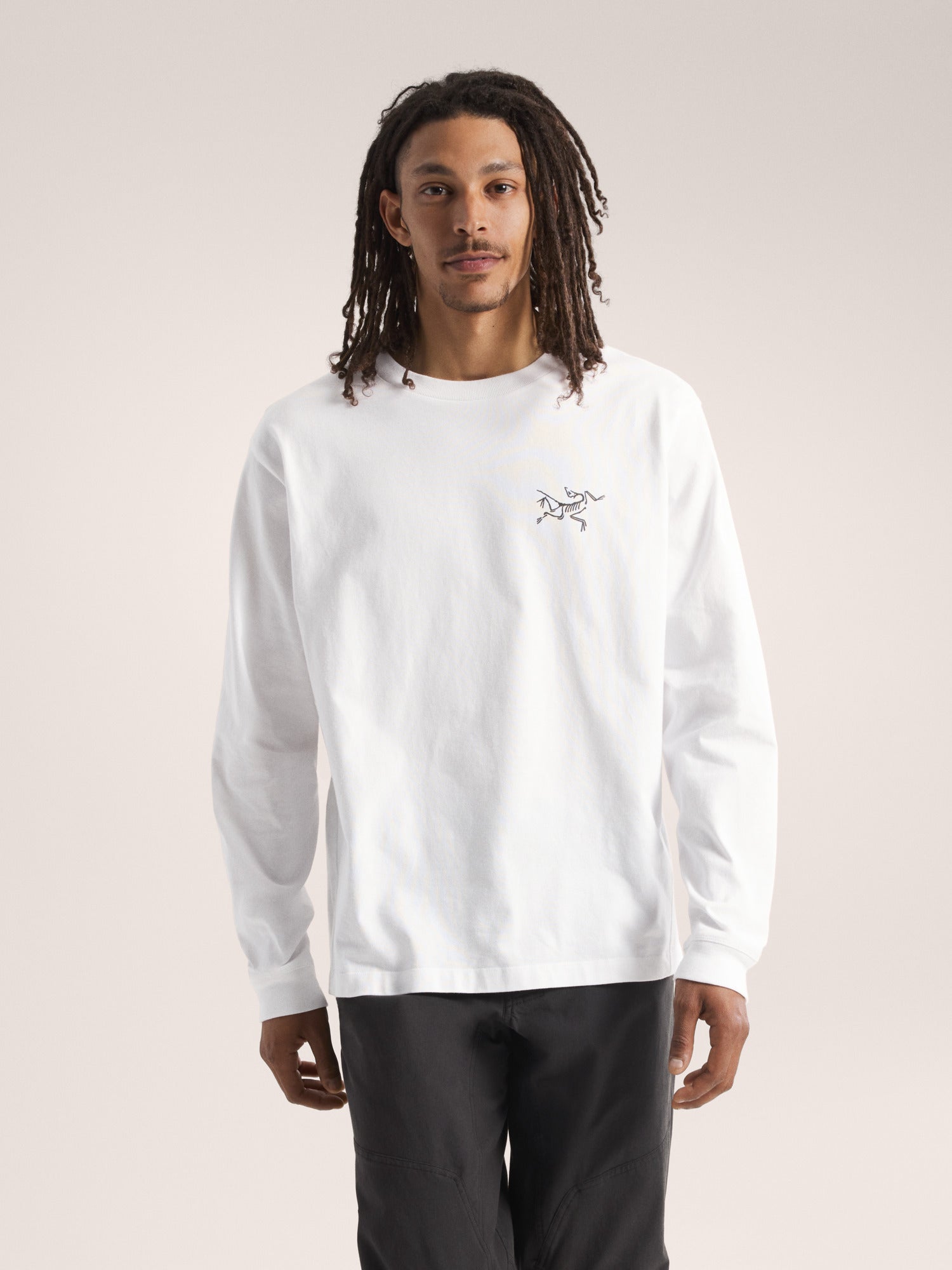 Kragg Cotton LS T-shirt - White Light/Black