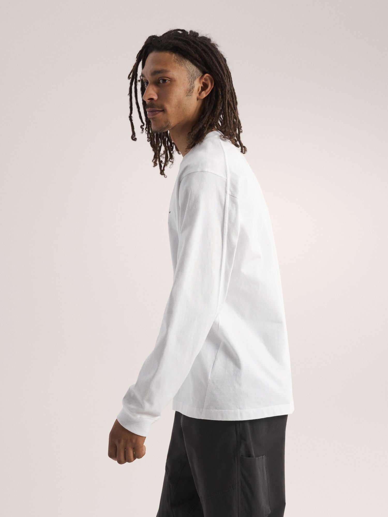 Kragg Cotton LS T-shirt - White Light/Black