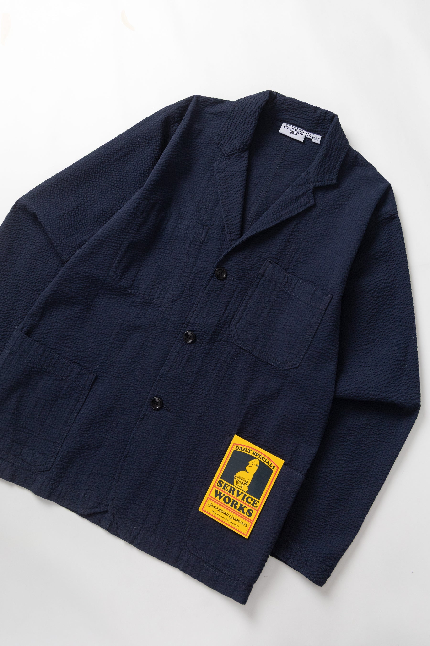 Seersucker Server Suit Suit Jacket - Dark Navy