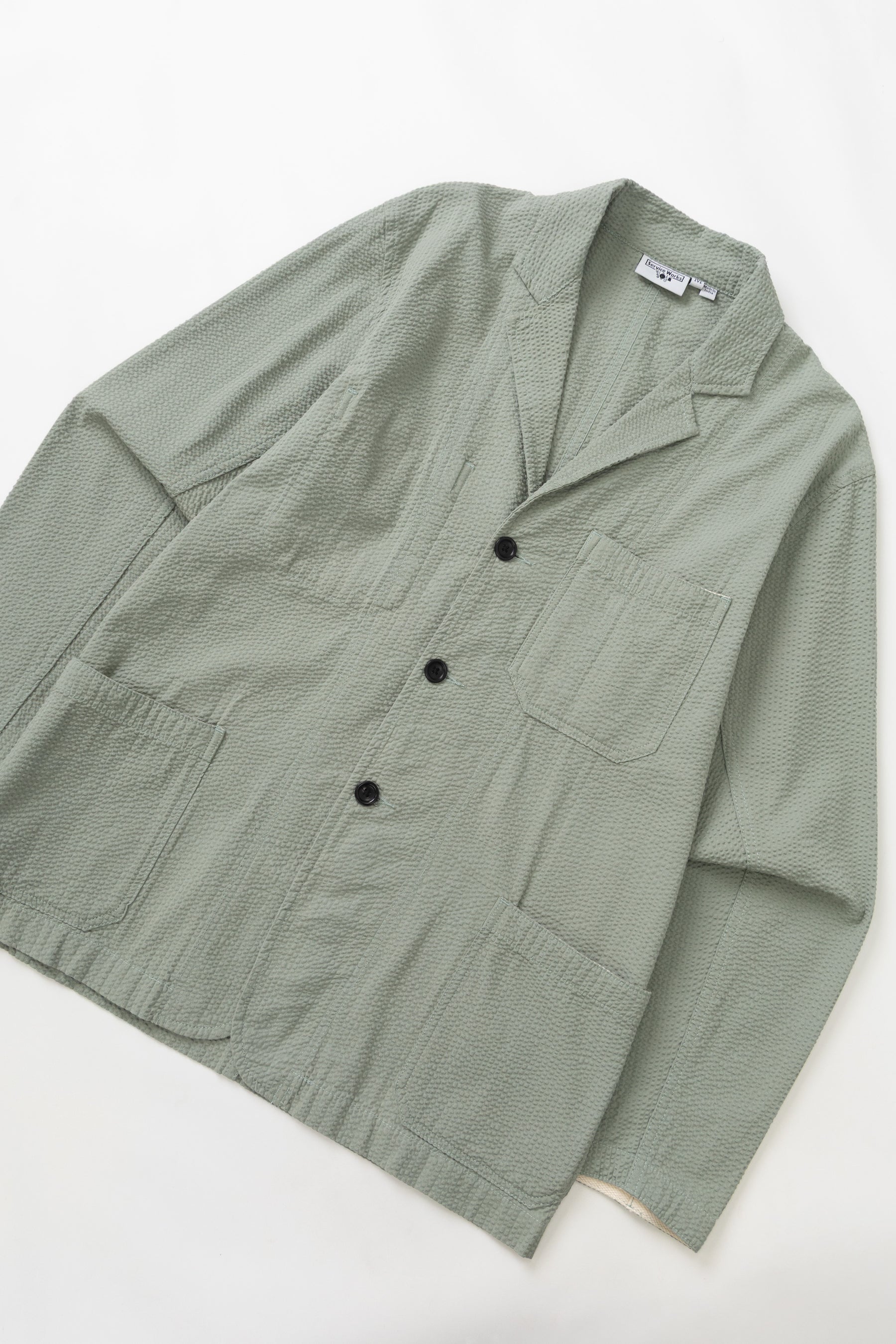 Seersucker Server Suit Suit Jacket - Sage