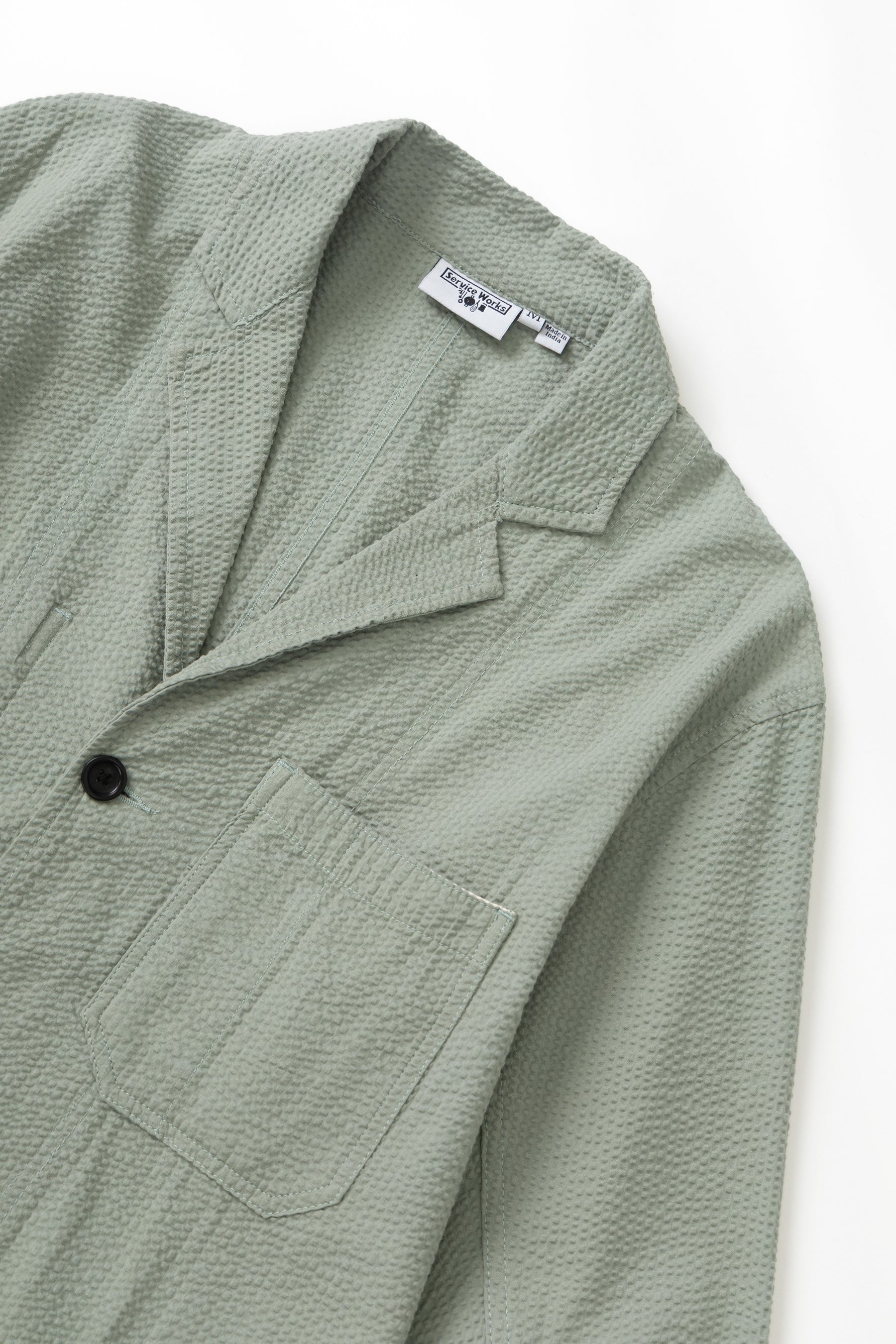 Seersucker Server Suit Suit Jacket - Sage