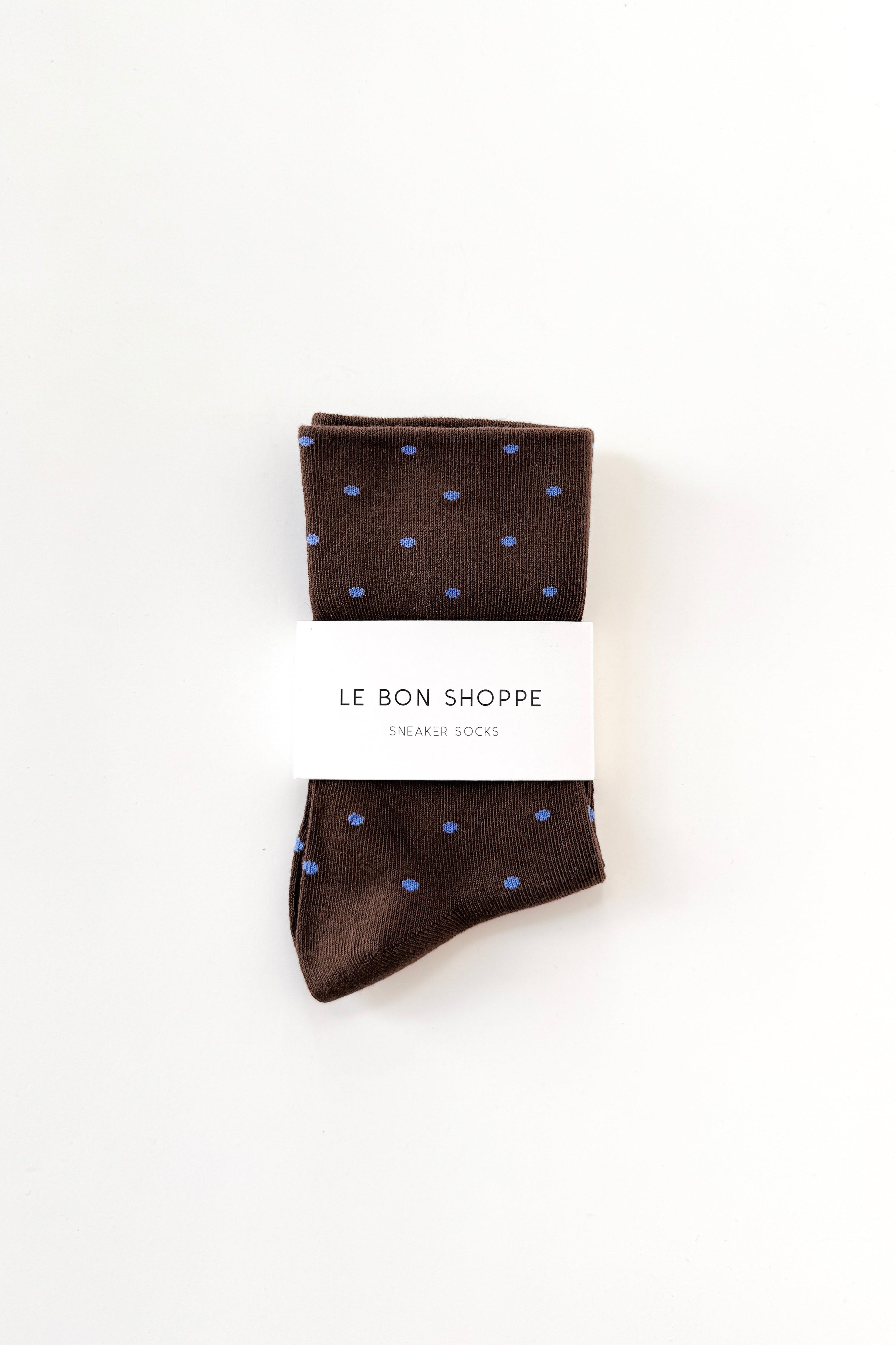 Patterned Sneaker Socks - Cacao/Blue