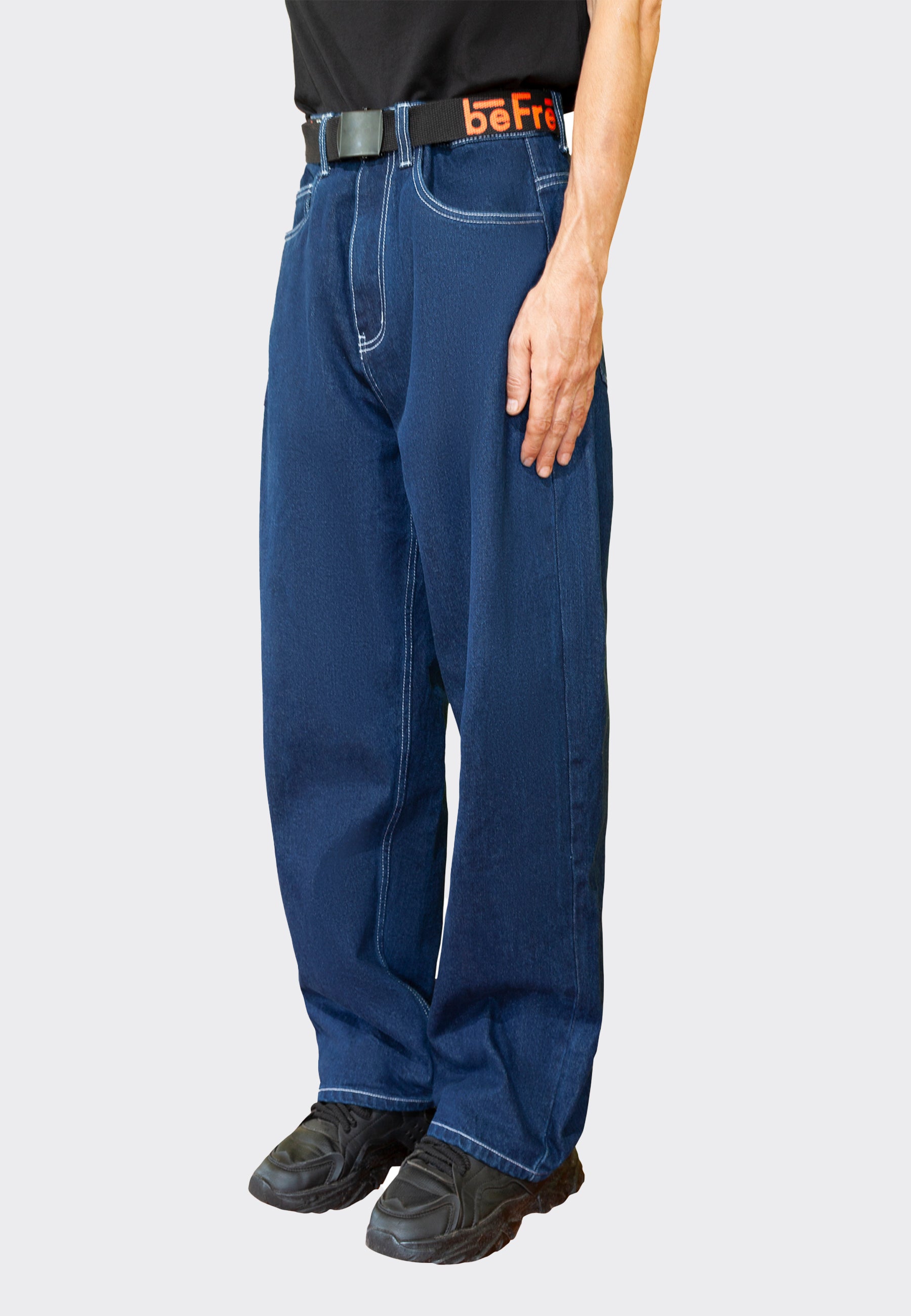 Super Loose - Dark Blue/White Stitching