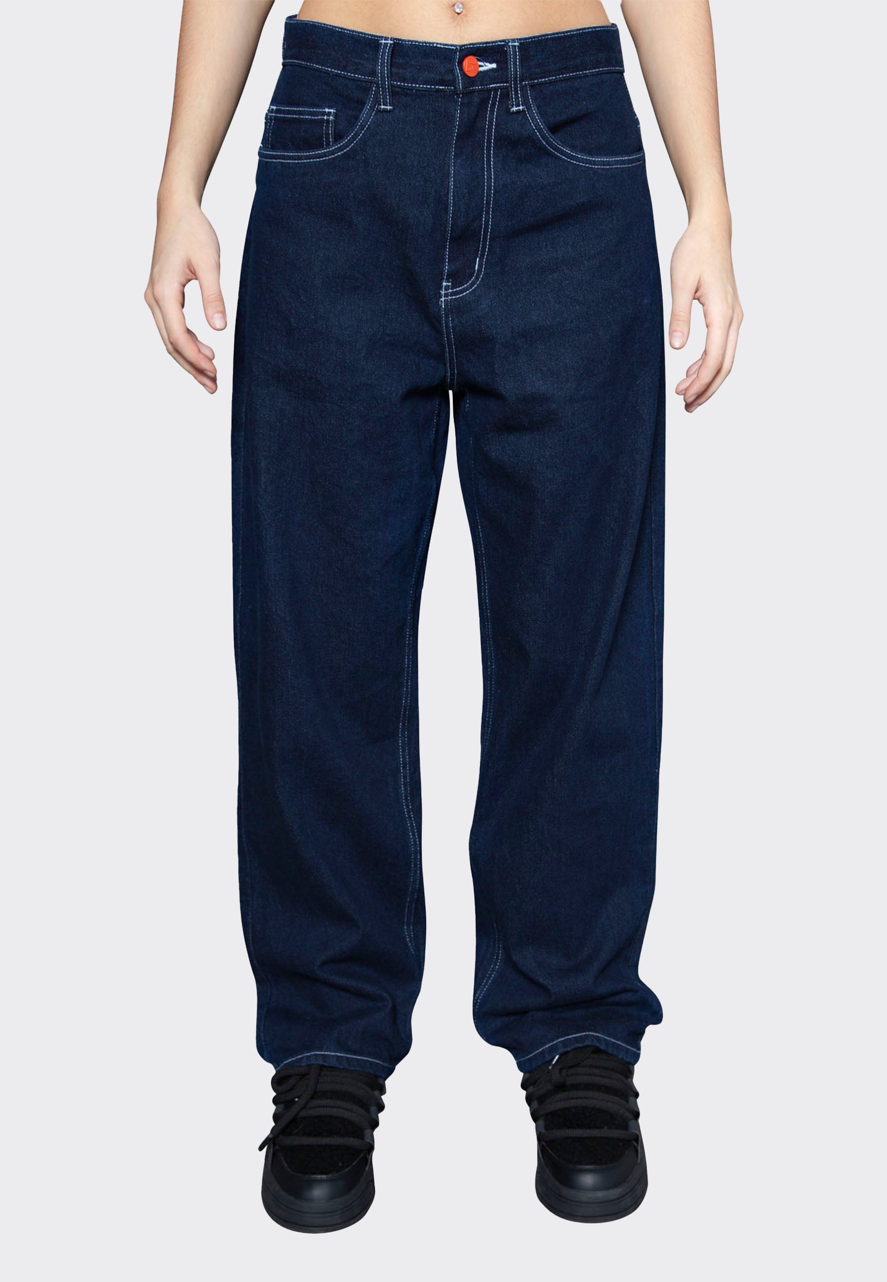 Super Loose - Dark Blue/White Stitching