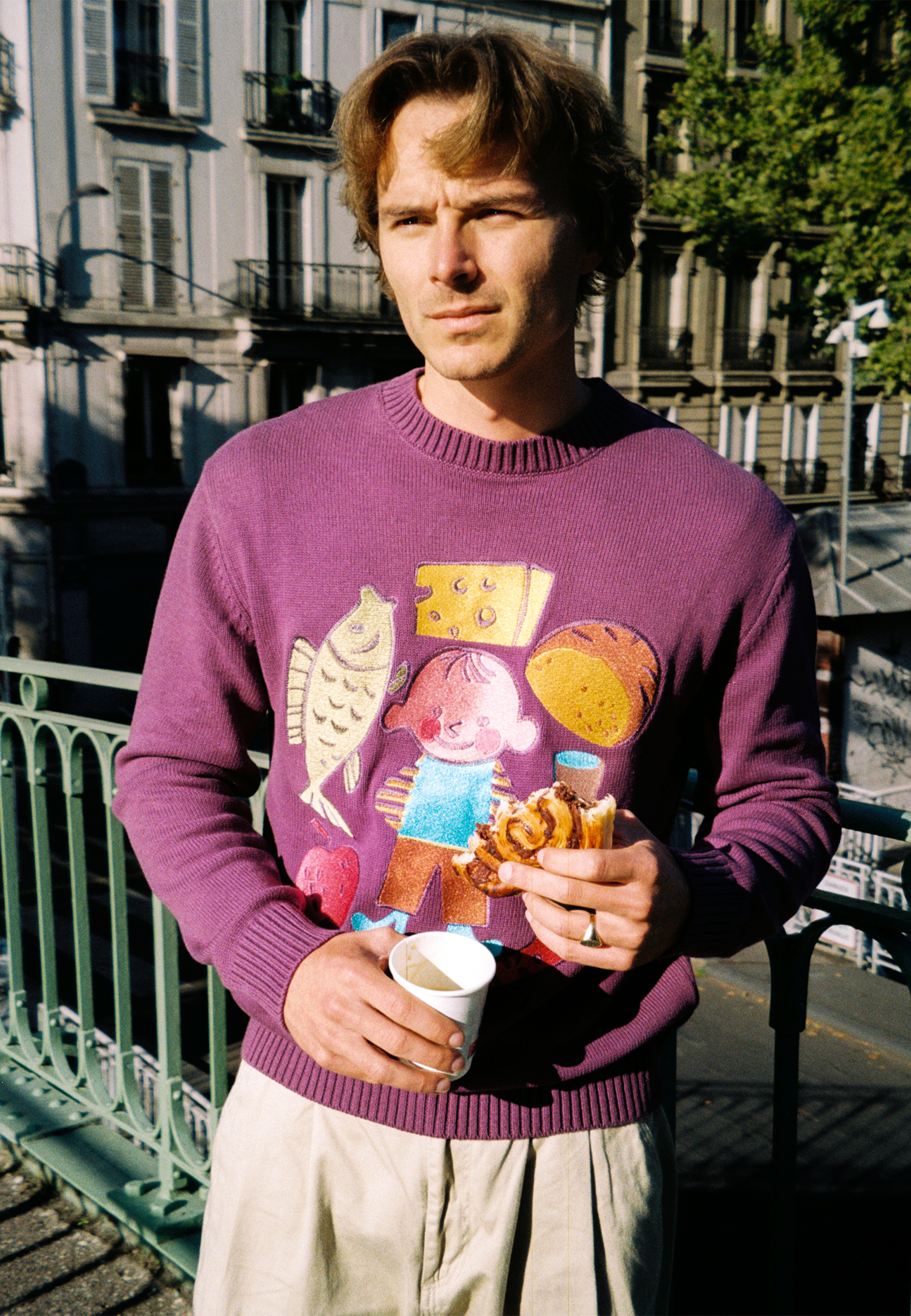 Food Knitted Sweater - Purple