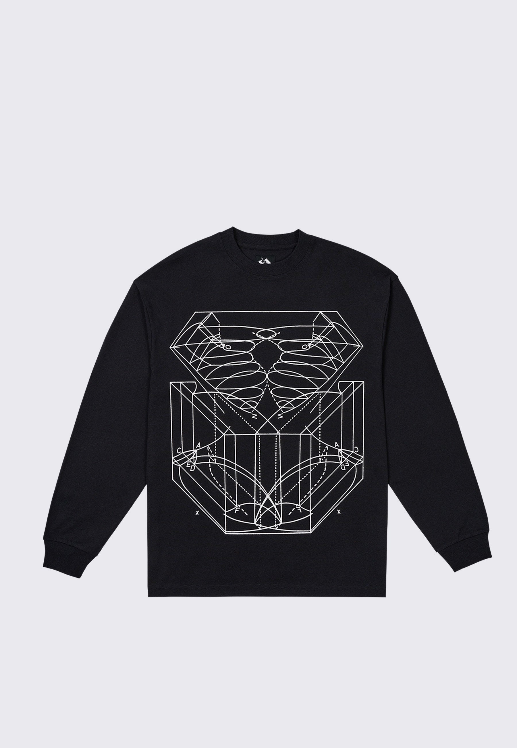 Graph Long Sleeve Top - Black