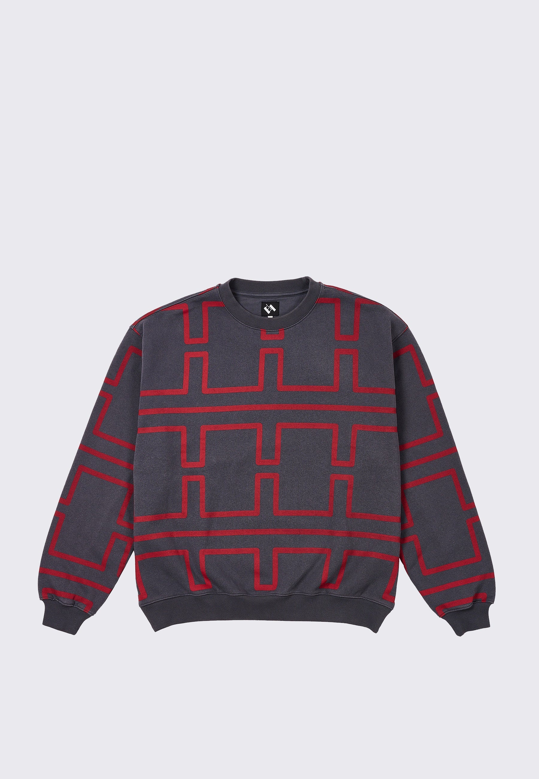 Overdyed Pulse Crewneck Jumper - Black/Red