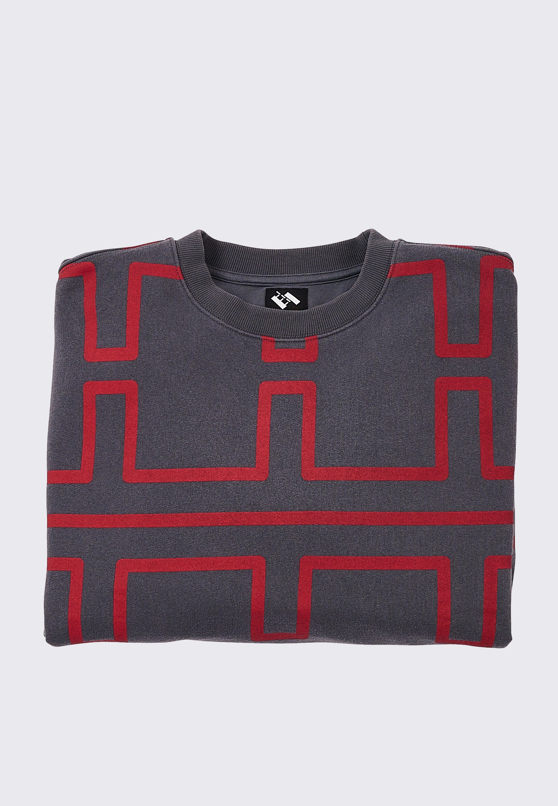 Overdyed Pulse Crewneck Jumper - Black/Red