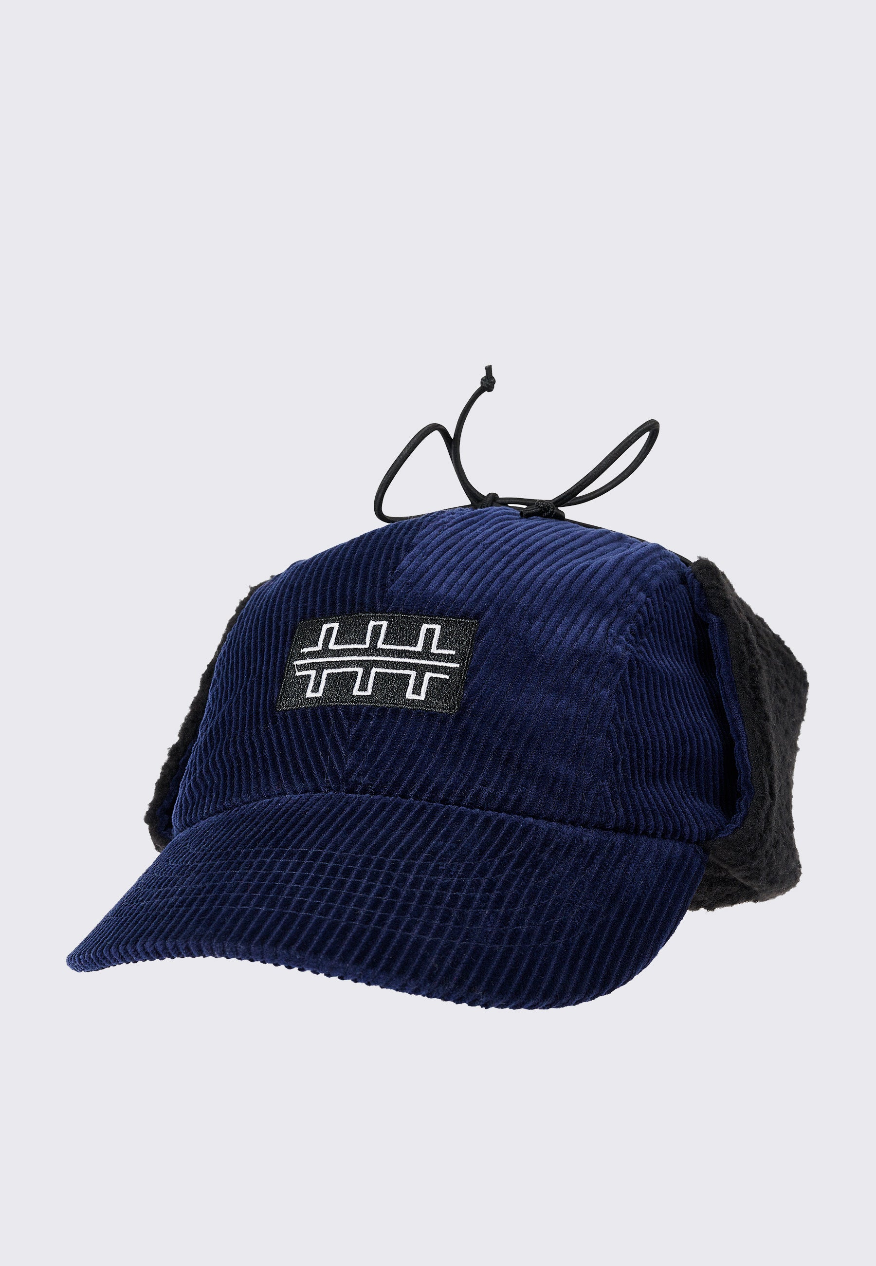 Cord Earflap Cap - Navy