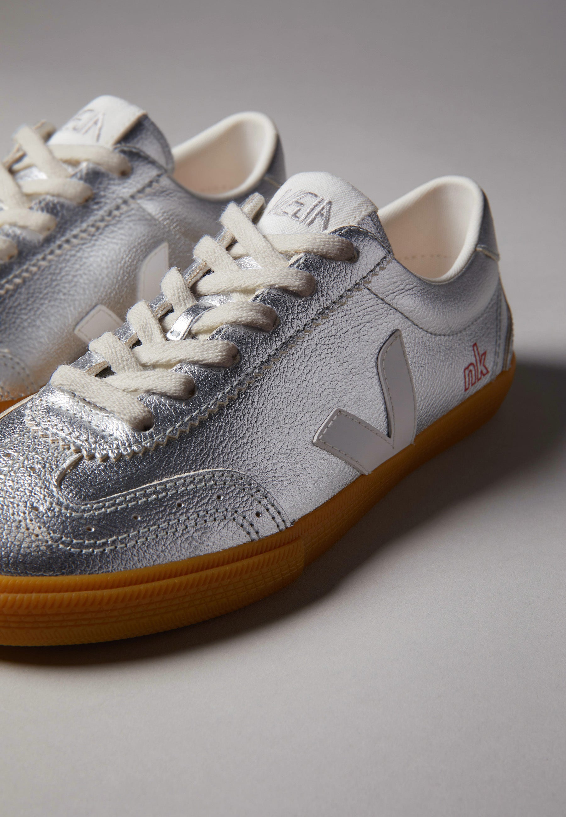 NK x Volley Chromefree Leather - Silver/White